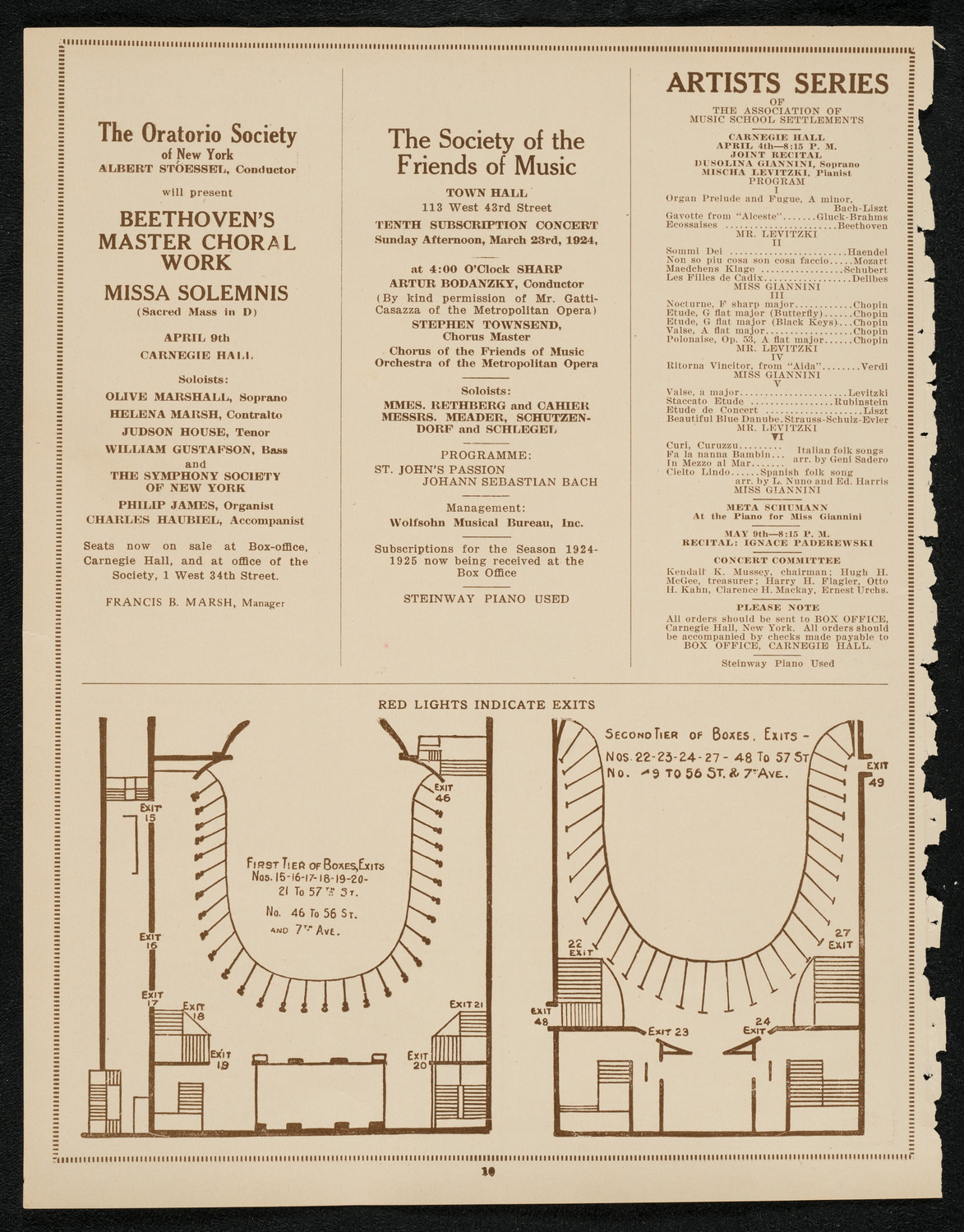 Fritz Kreisler, Violin, March 22, 1924, program page 10
