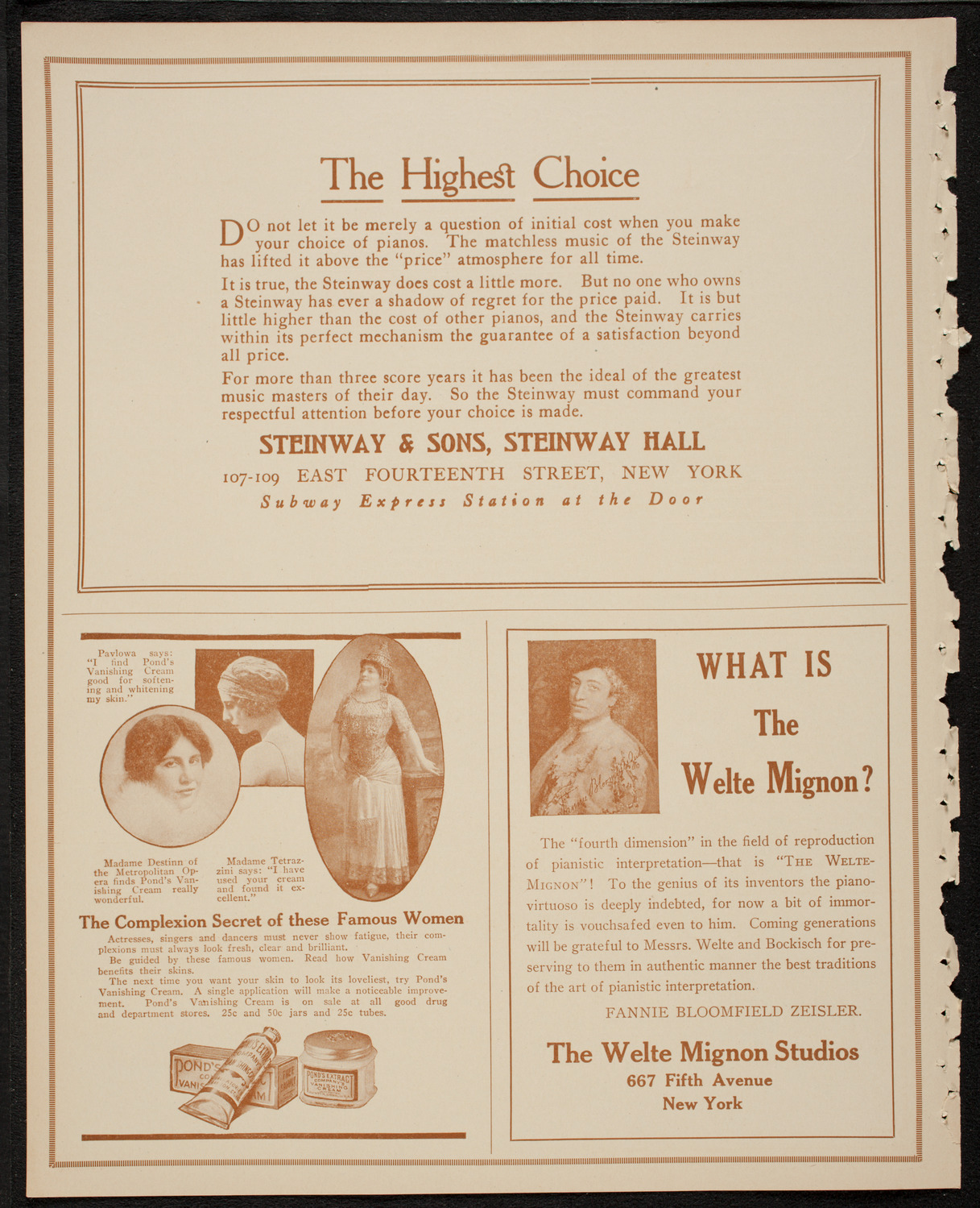 New York Philharmonic, January 20, 1917, program page 4