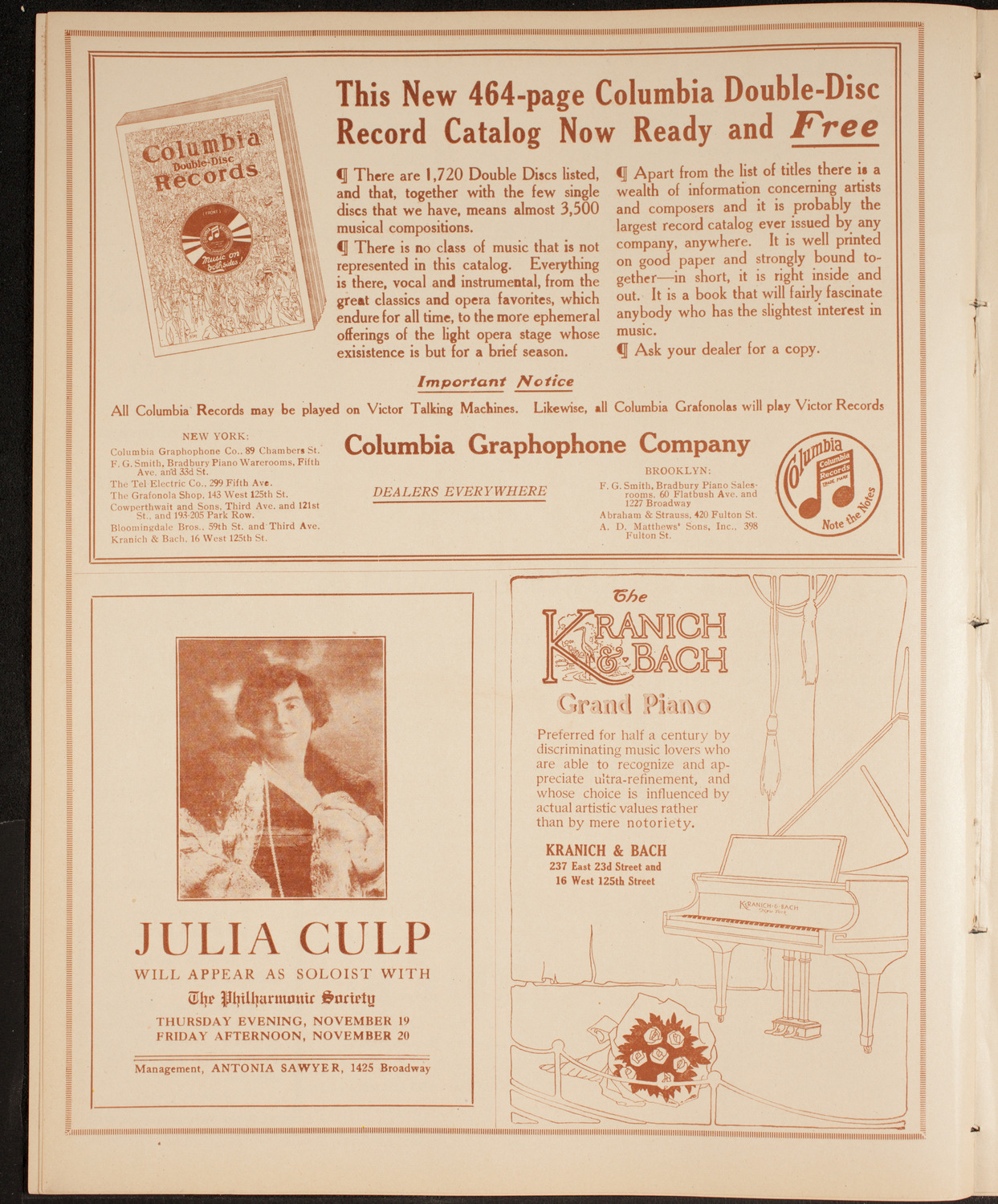 Efrem Zimbalist, Violin, November 14, 1914, program page 6