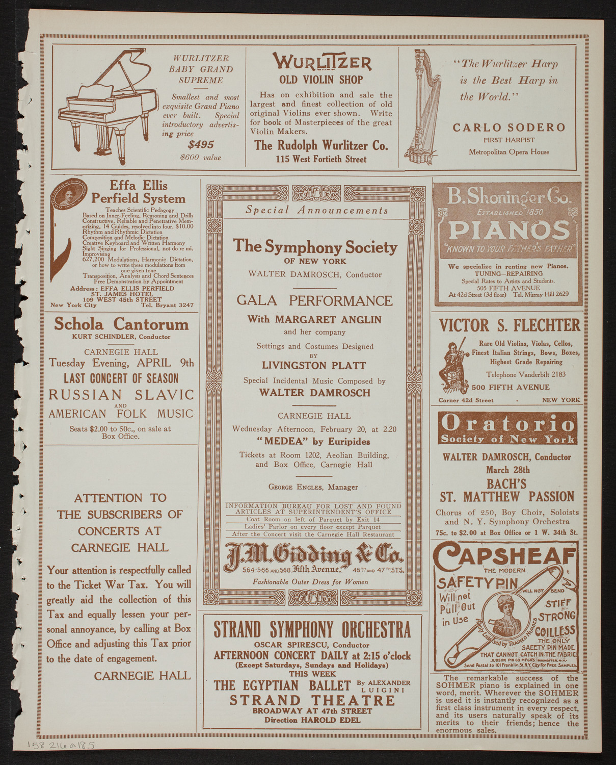 Boston Symphony Orchestra, February 16, 1918, program page 9