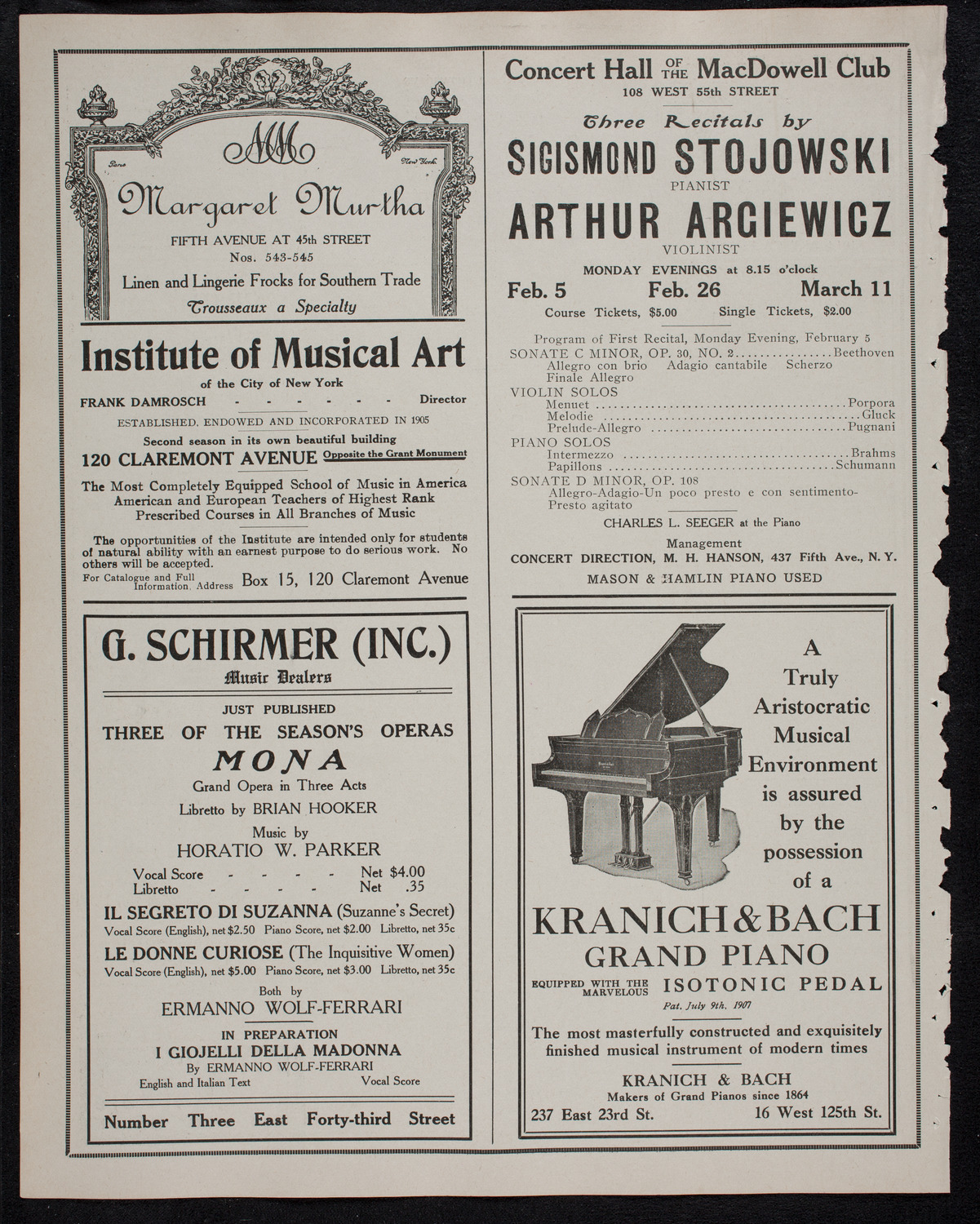 Elena Gerhardt, Soprano, January 24, 1912, program page 6