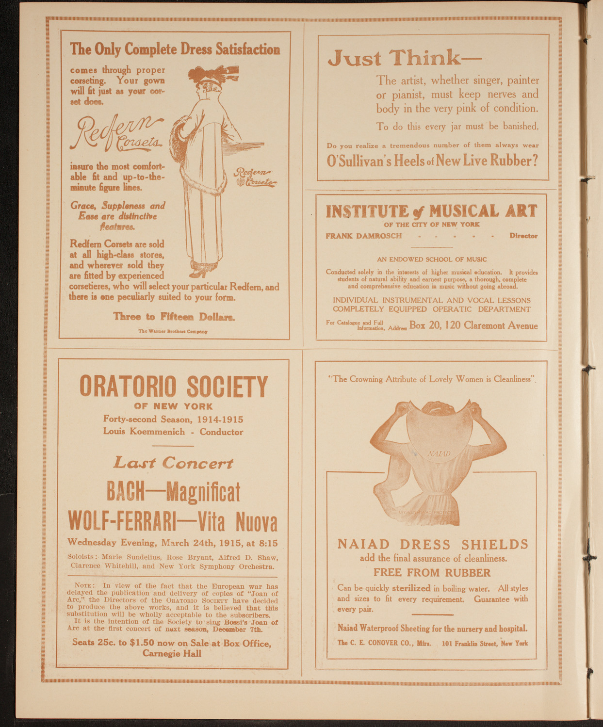 New York Philharmonic, February 7, 1915, program page 2