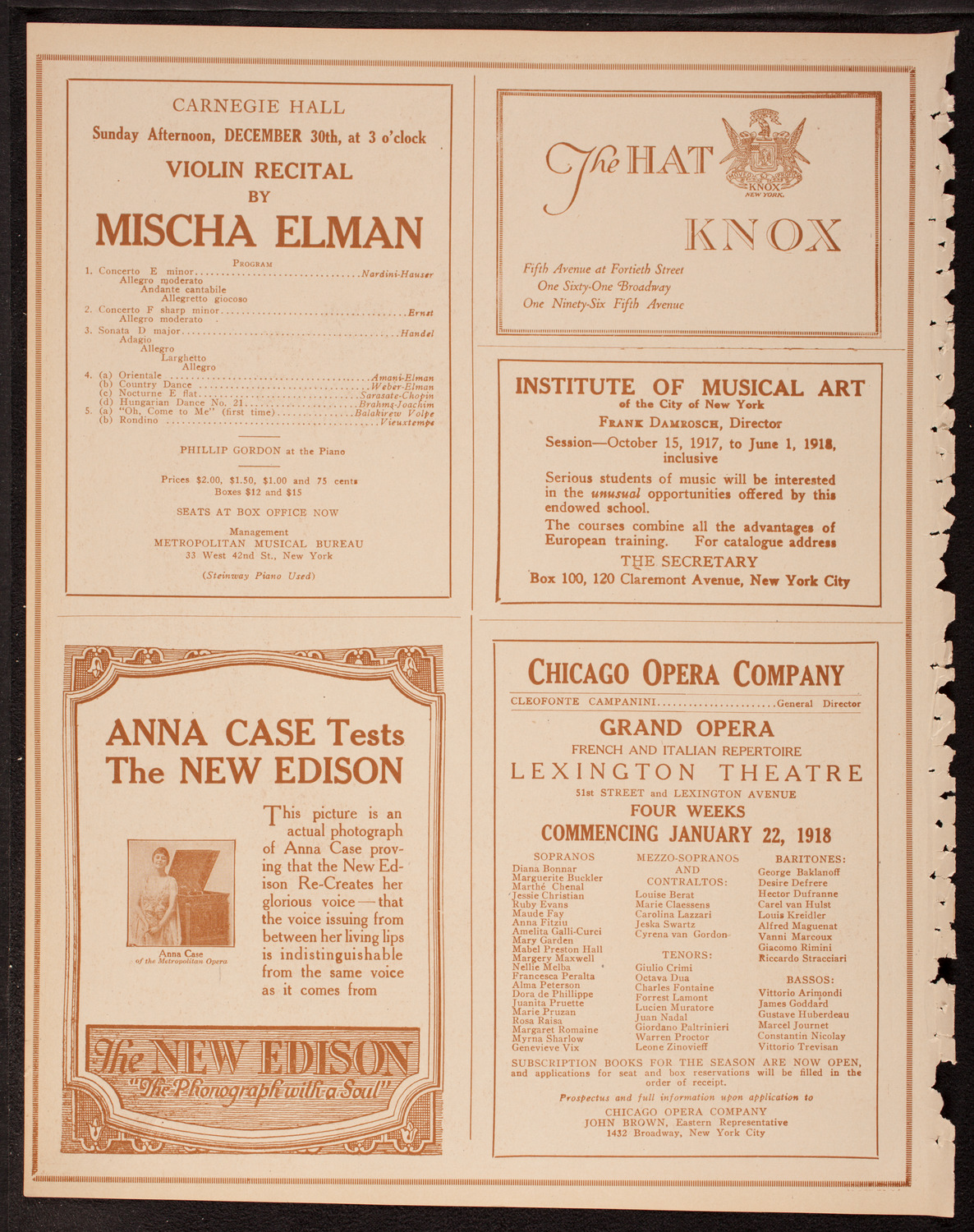 Choral Art Club of Brooklyn, December 22, 1917, program page 2