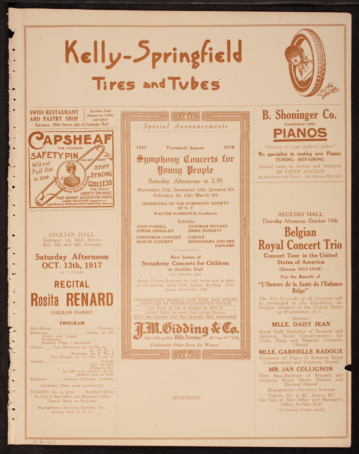U.S. Navy Band from Great Lakes, Illinois, October 6, 1917, program page 9