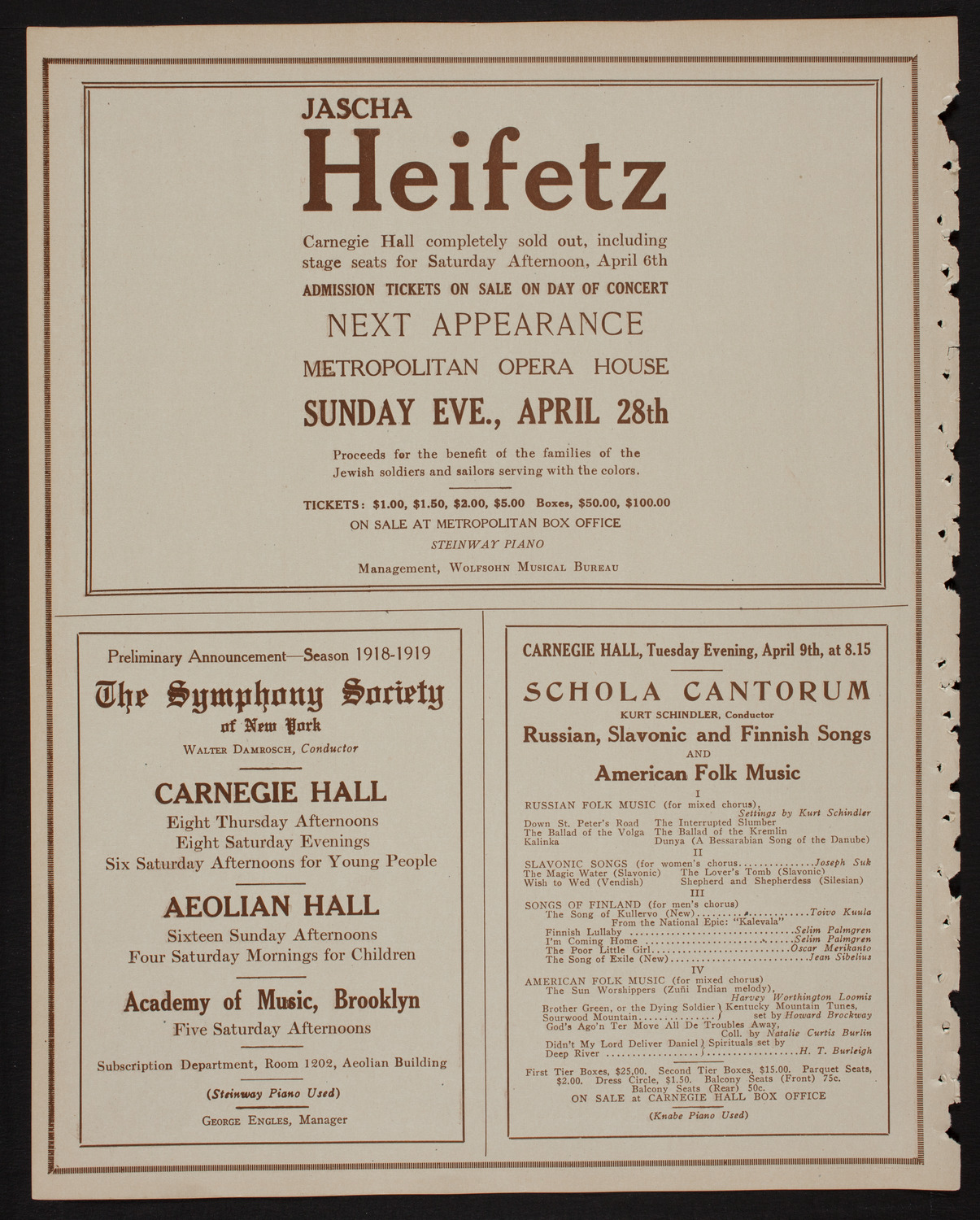 Patriotic Rally: Evening Sun Tobacco Fund Concert and Lecture, April 5, 1918, program page 8