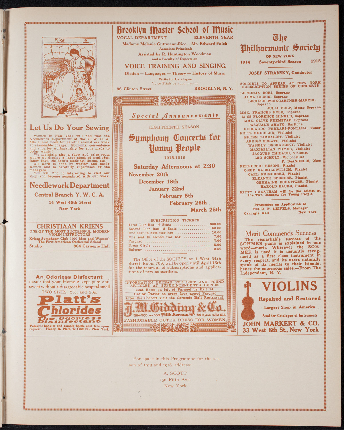 Catholic Oratorio Society, March 26, 1915, program page 9