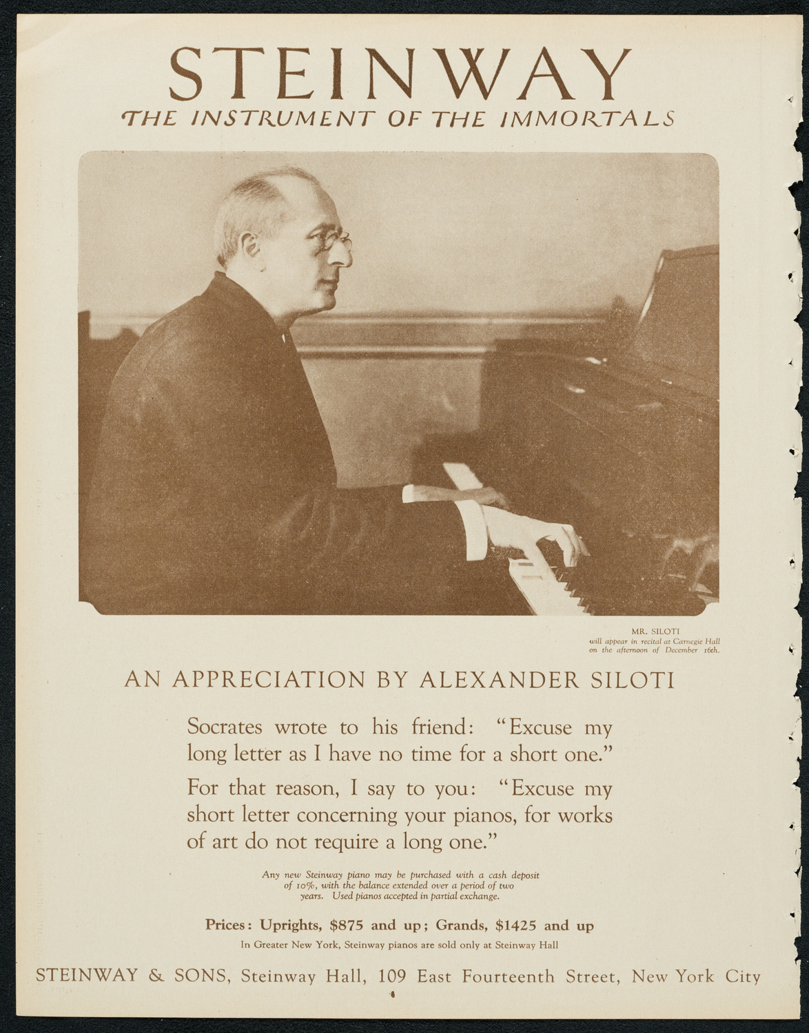 New York Philharmonic, December 6, 1923, program page 4