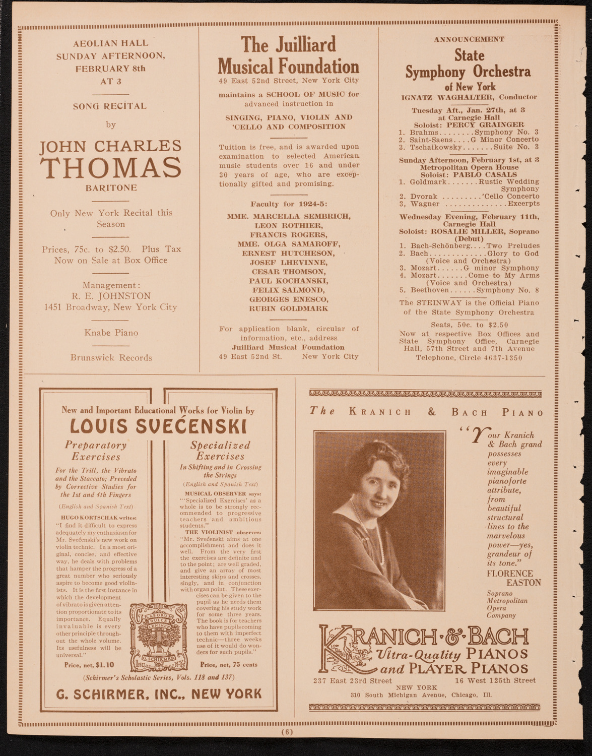 New York Philharmonic, January 23, 1925, program page 6