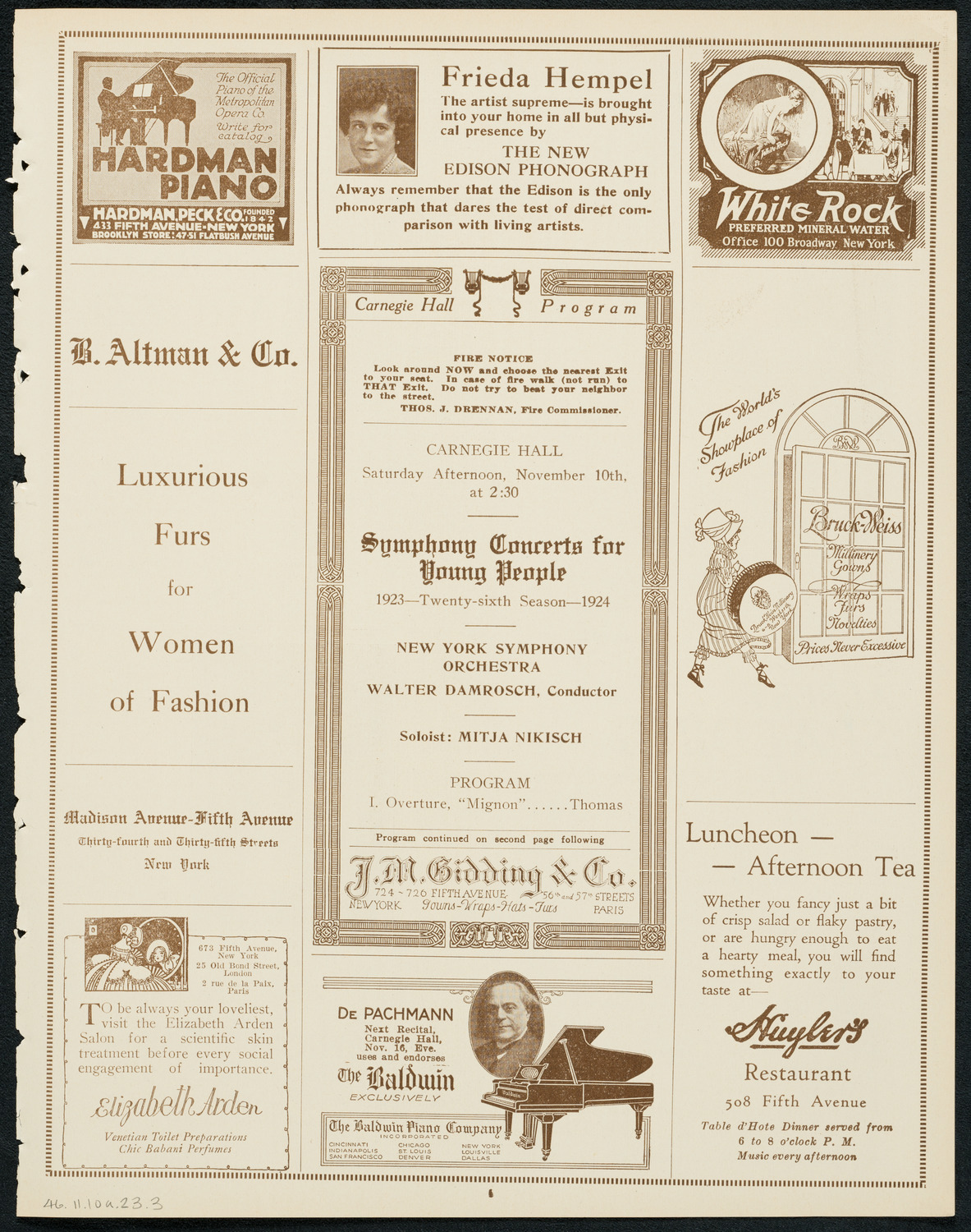 Symphony Concert for Young People, November 10, 1923, program page 5