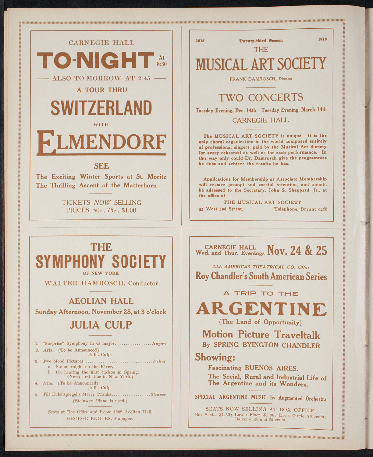 John McCormack, Tenor, November 21, 1915, program page 8