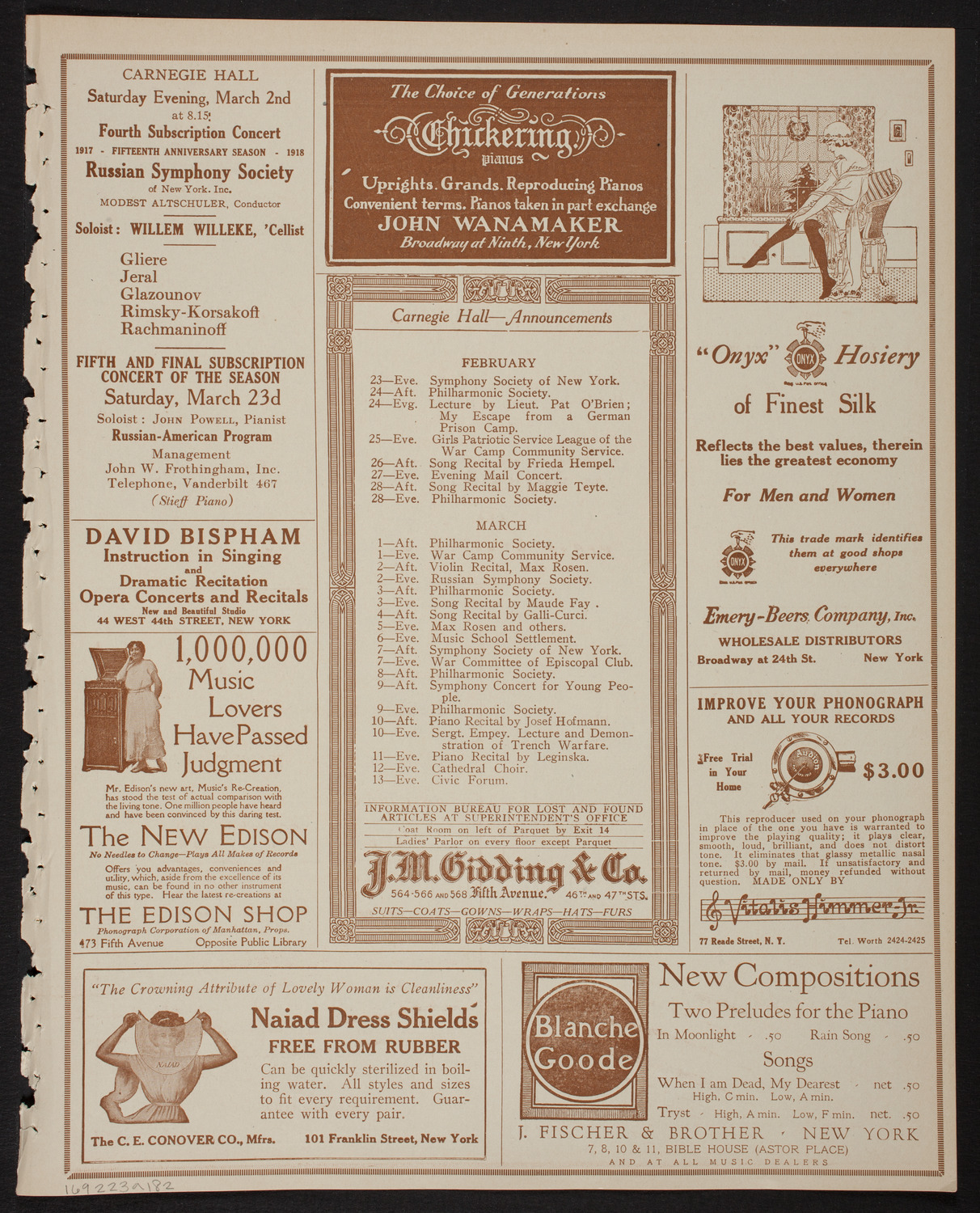 Symphony Concert for Young People, February 23, 1918, program page 3