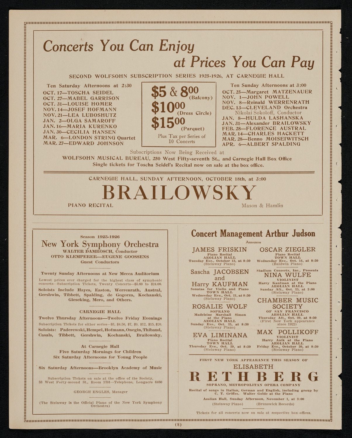 Lecture by Captain Roald Amundsen, October 16, 1925, program page 8