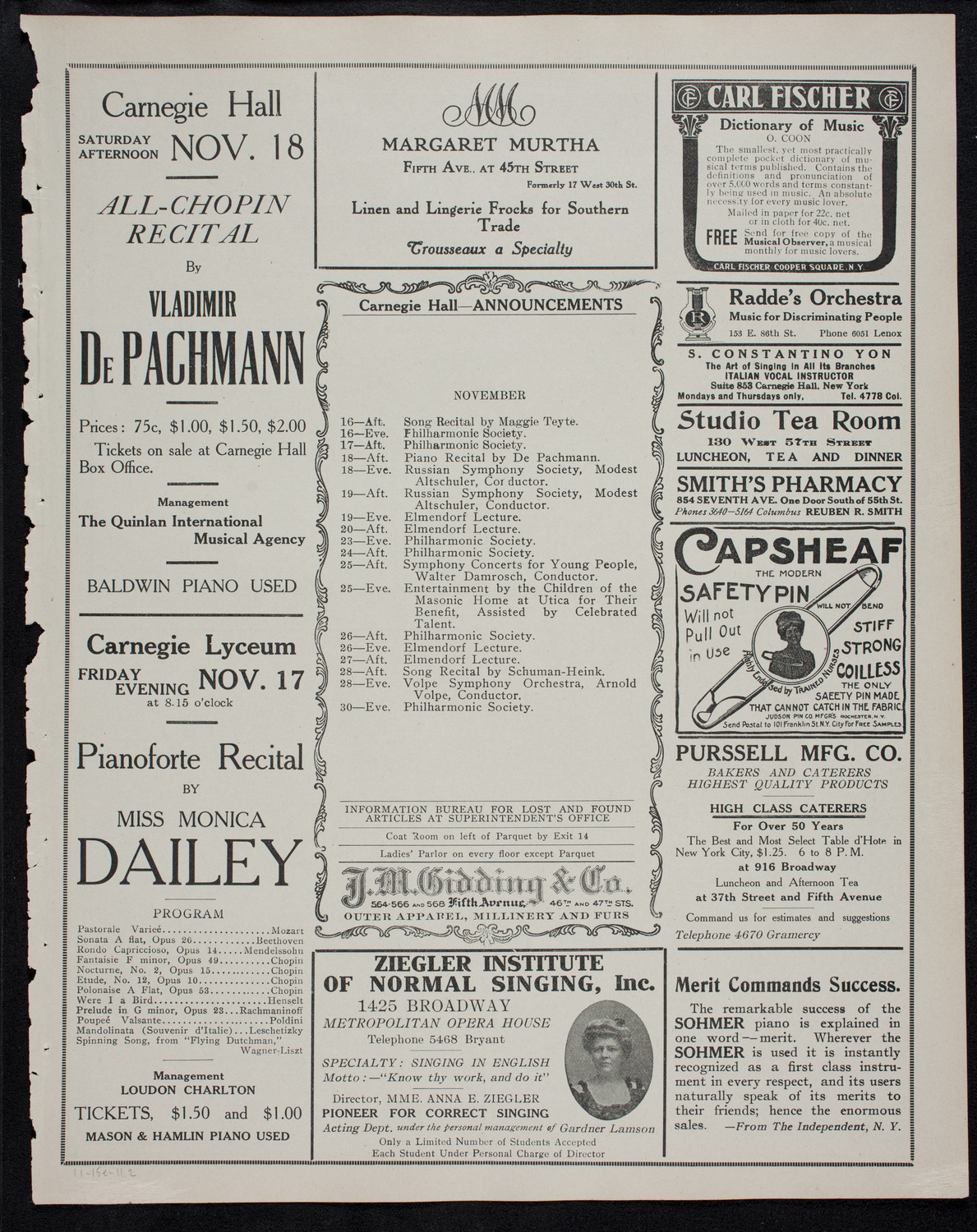 Edward S. Curtis: "The Story of a Vanishing Race", November 15, 1911, program page 3