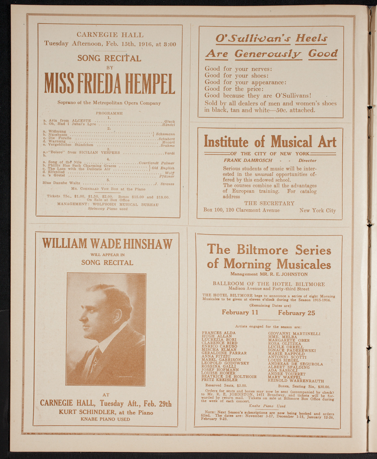 Memorial Meeting in Honor of Dr. Booker T. Washington, February 11, 1916, program page 2