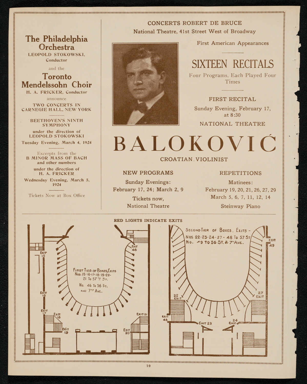 New York Symphony Orchestra, February 15, 1924, program page 10