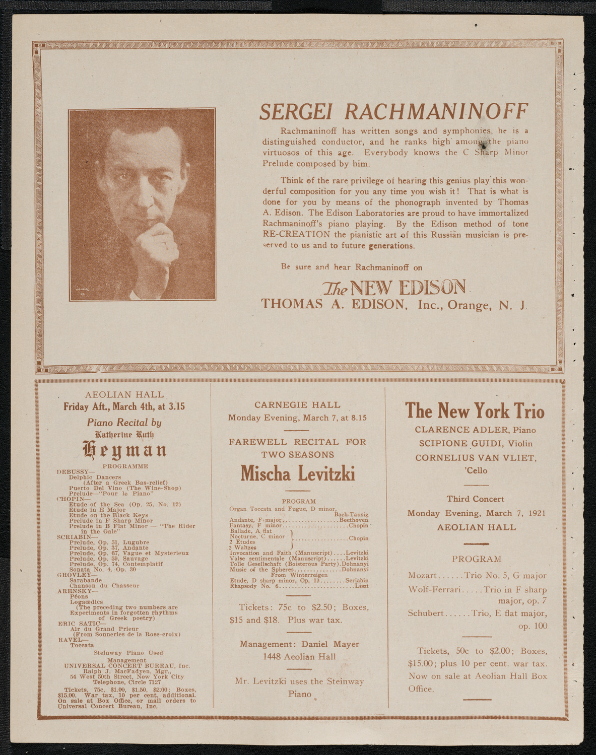 National Symphony Orchestra, February 24, 1921, program page 2