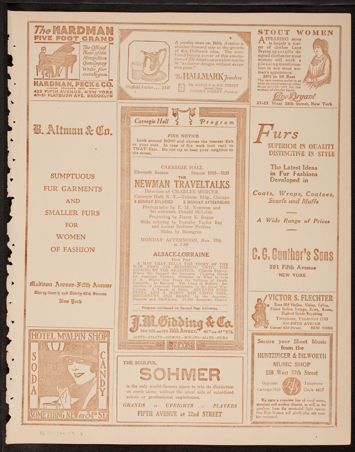Newman Traveltalks: Alsace-Lorraine, November 17, 1919, program page 5