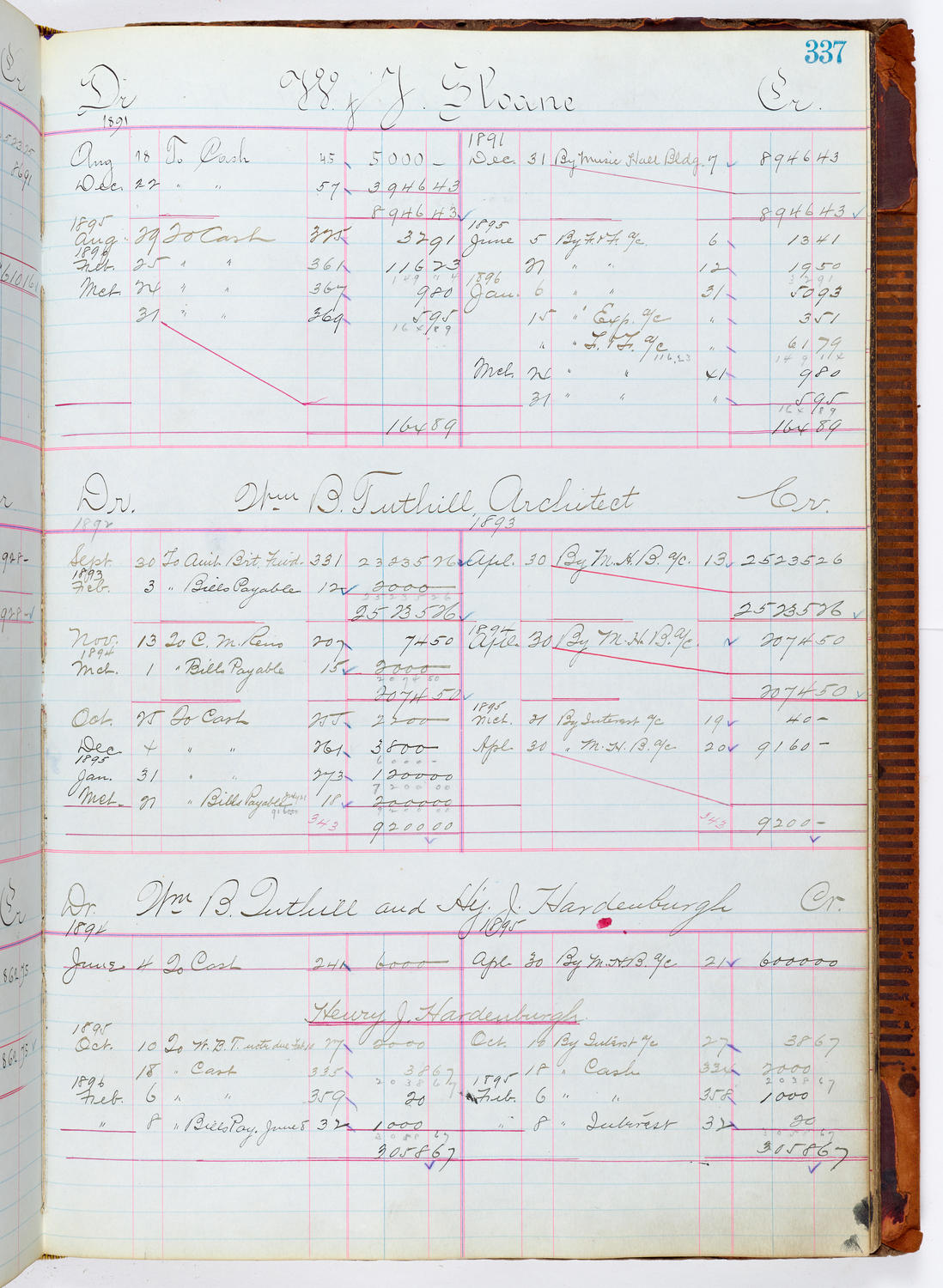 Music Hall Accounting Ledger, volume 1, page 337