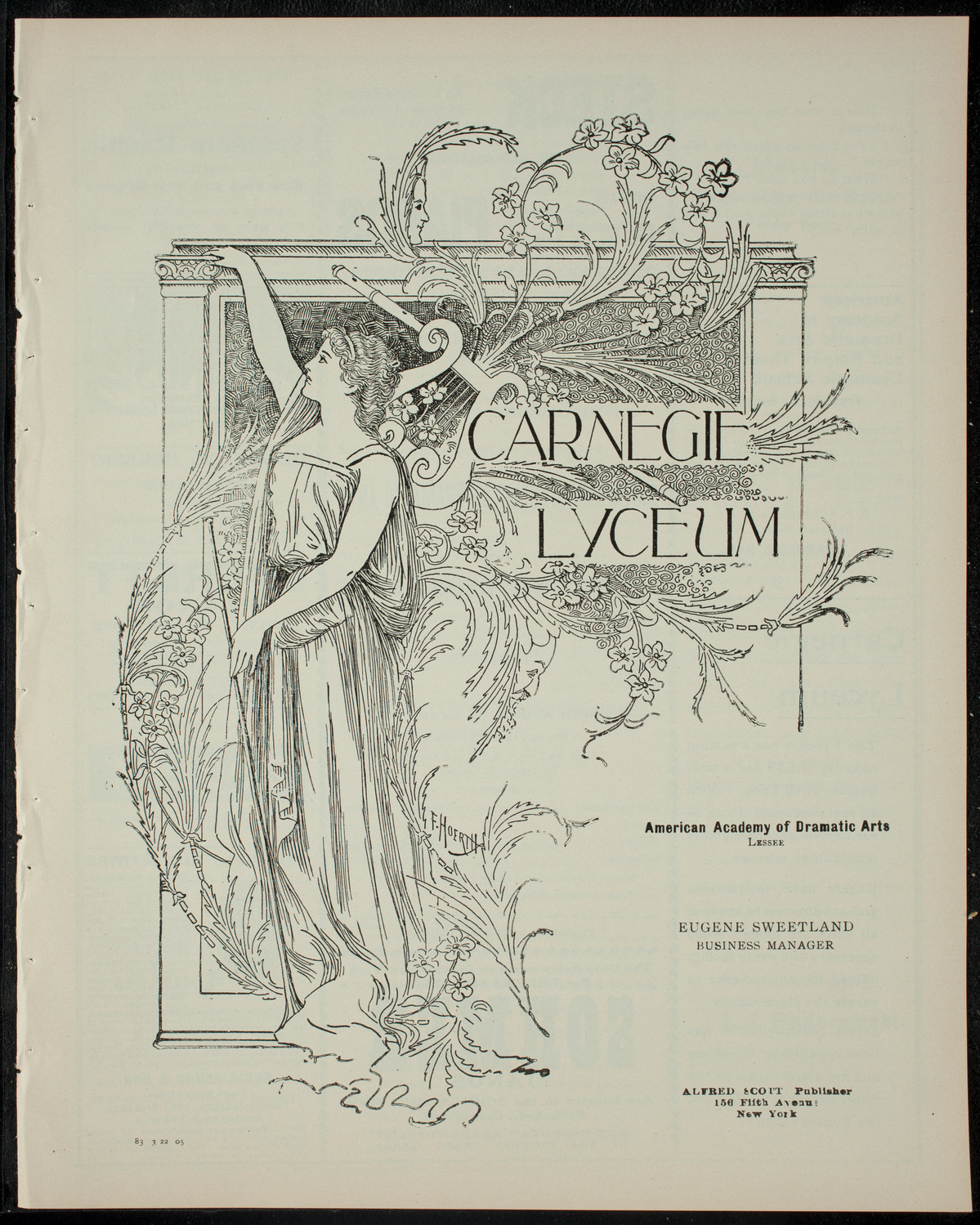 American Academy of Dramatic Arts/Empire Theatre Dramatic School, March 22, 1905, program page 1