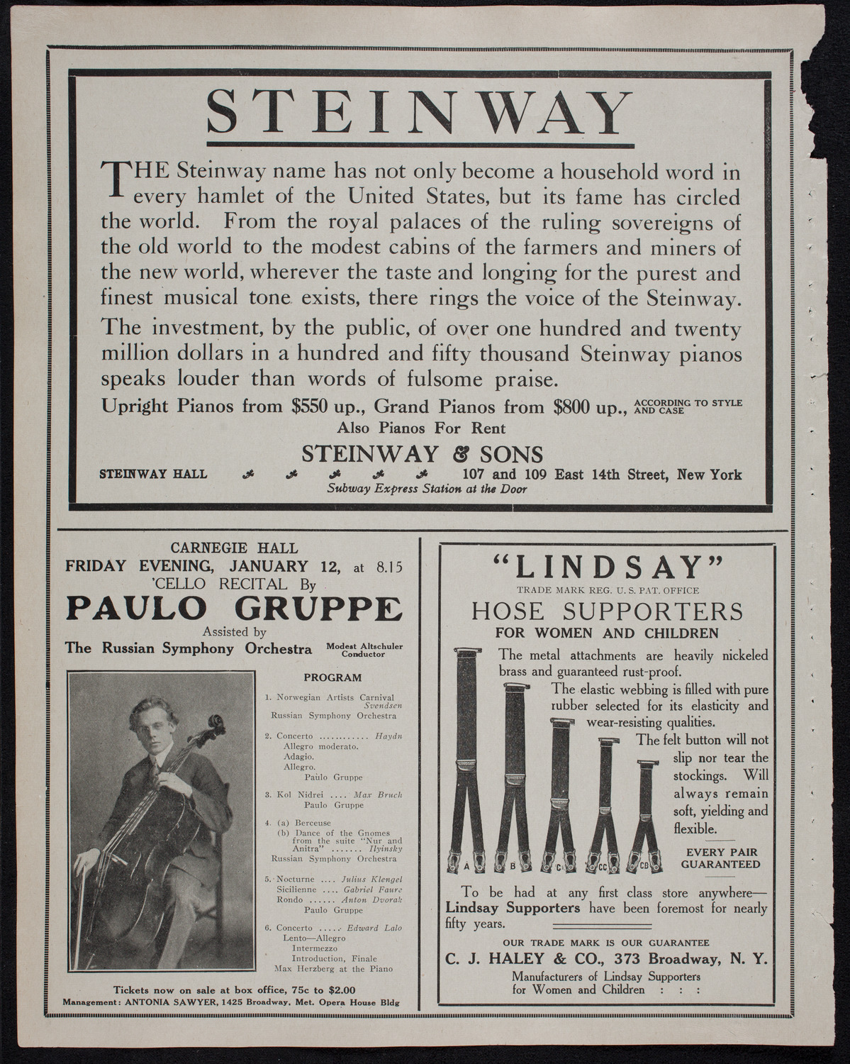 Kathleen Parlow, Violin, January 4, 1912, program page 4