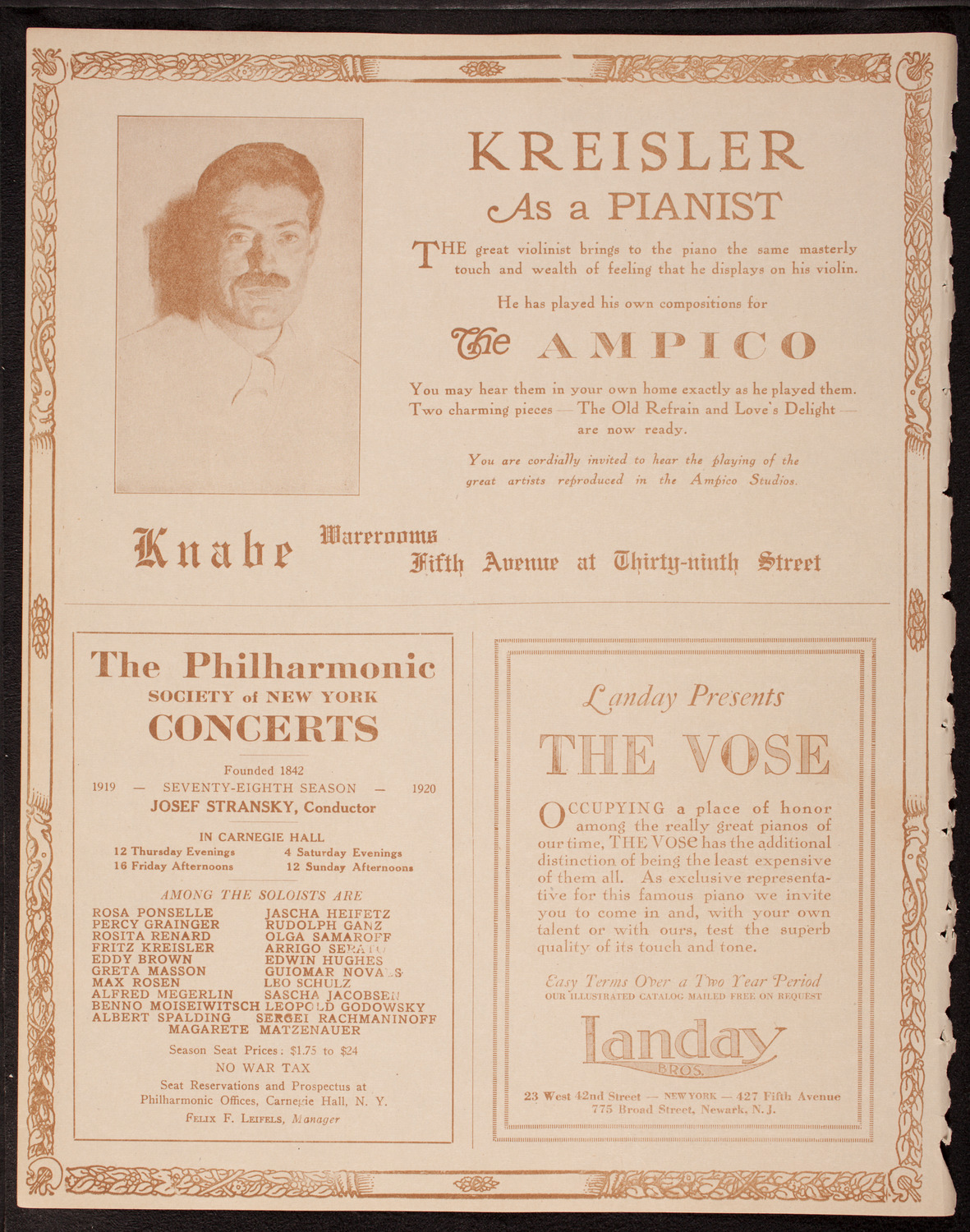 New Symphony Orchestra, November 7, 1919, program page 12
