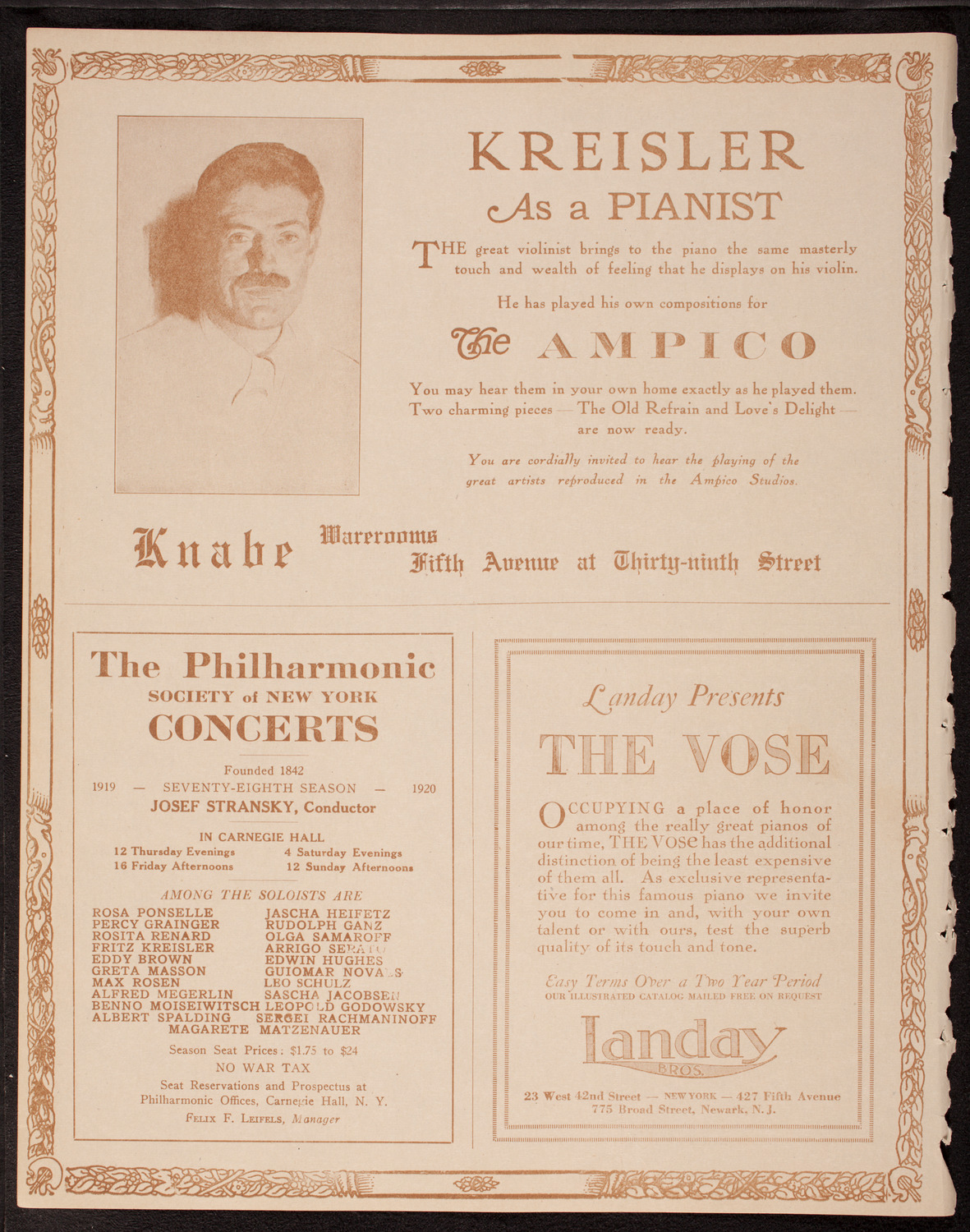 New Symphony Orchestra, November 7, 1919, program page 12