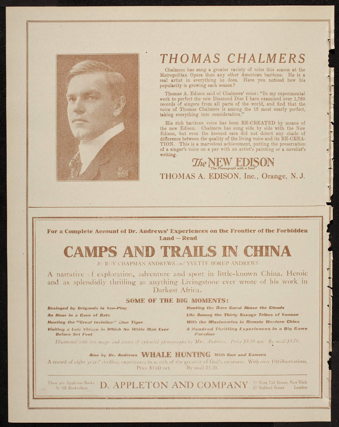 Lecture by Roy Chapman Andrews, May 4, 1920, program page 2