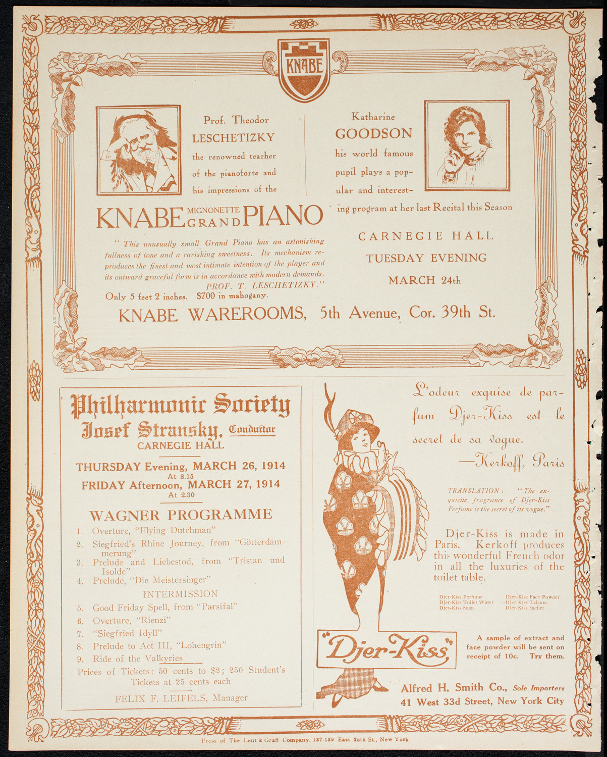 New York Philharmonic, March 22, 1914, program page 12