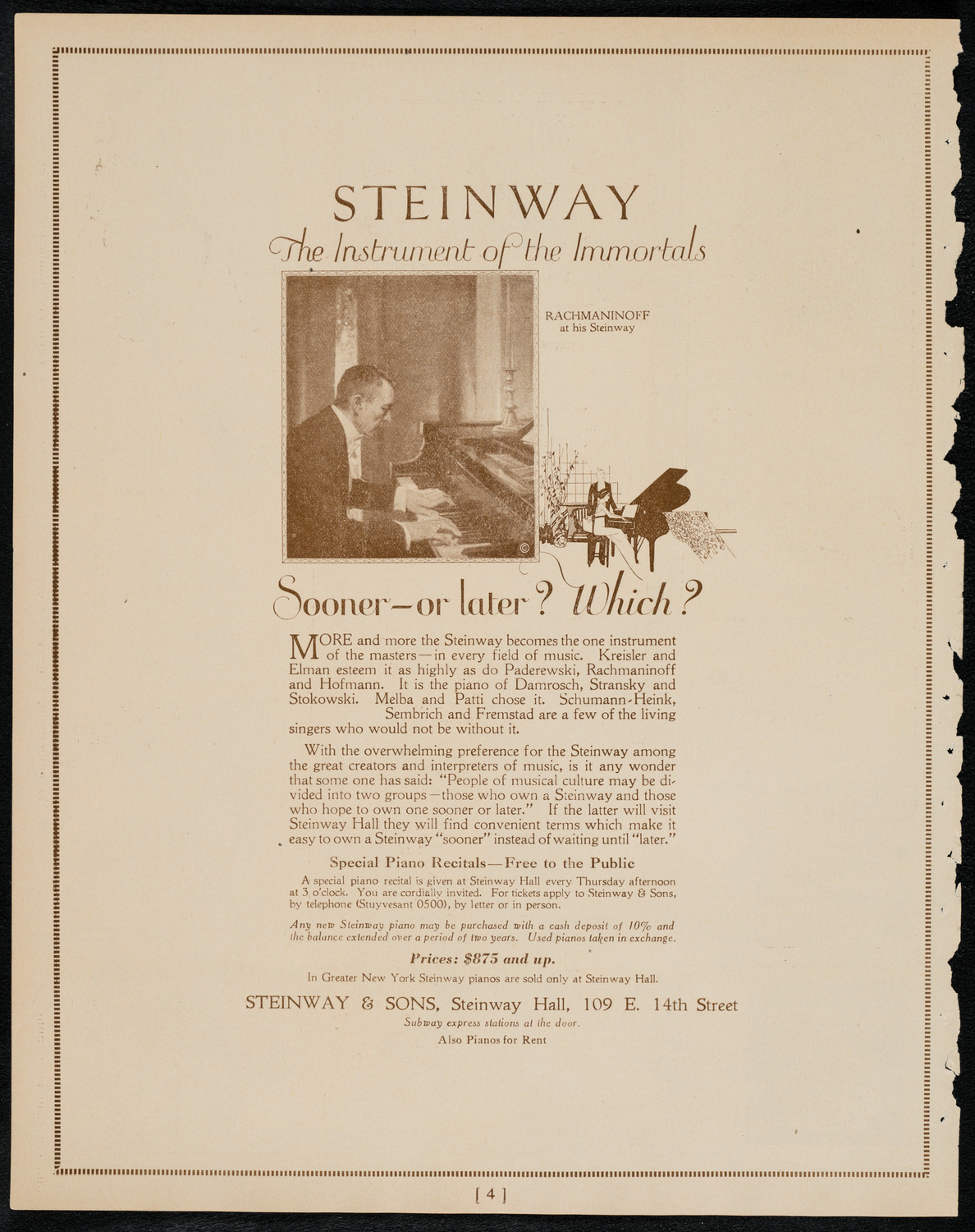 New York Symphony Orchestra, March 9, 1922, program page 4