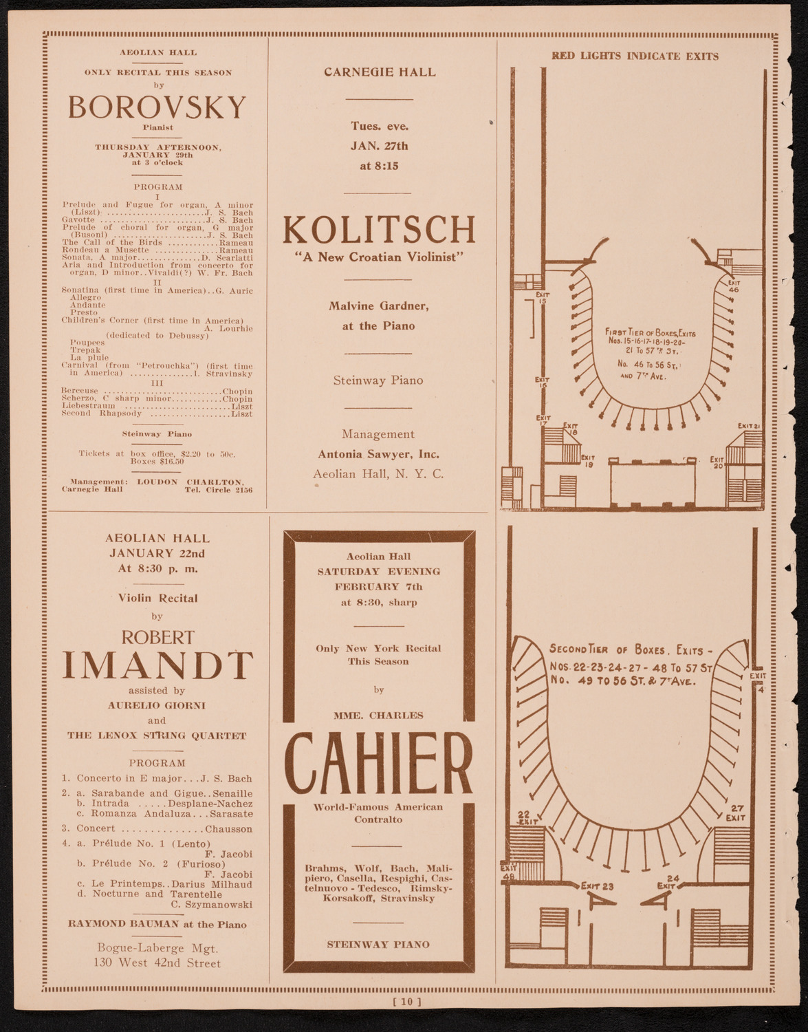 New York Philharmonic, January 17, 1925, program page 10