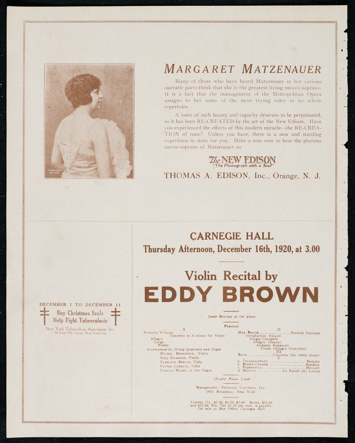 De Roda Helmuth, Soprano, December 13, 1920, program page 2