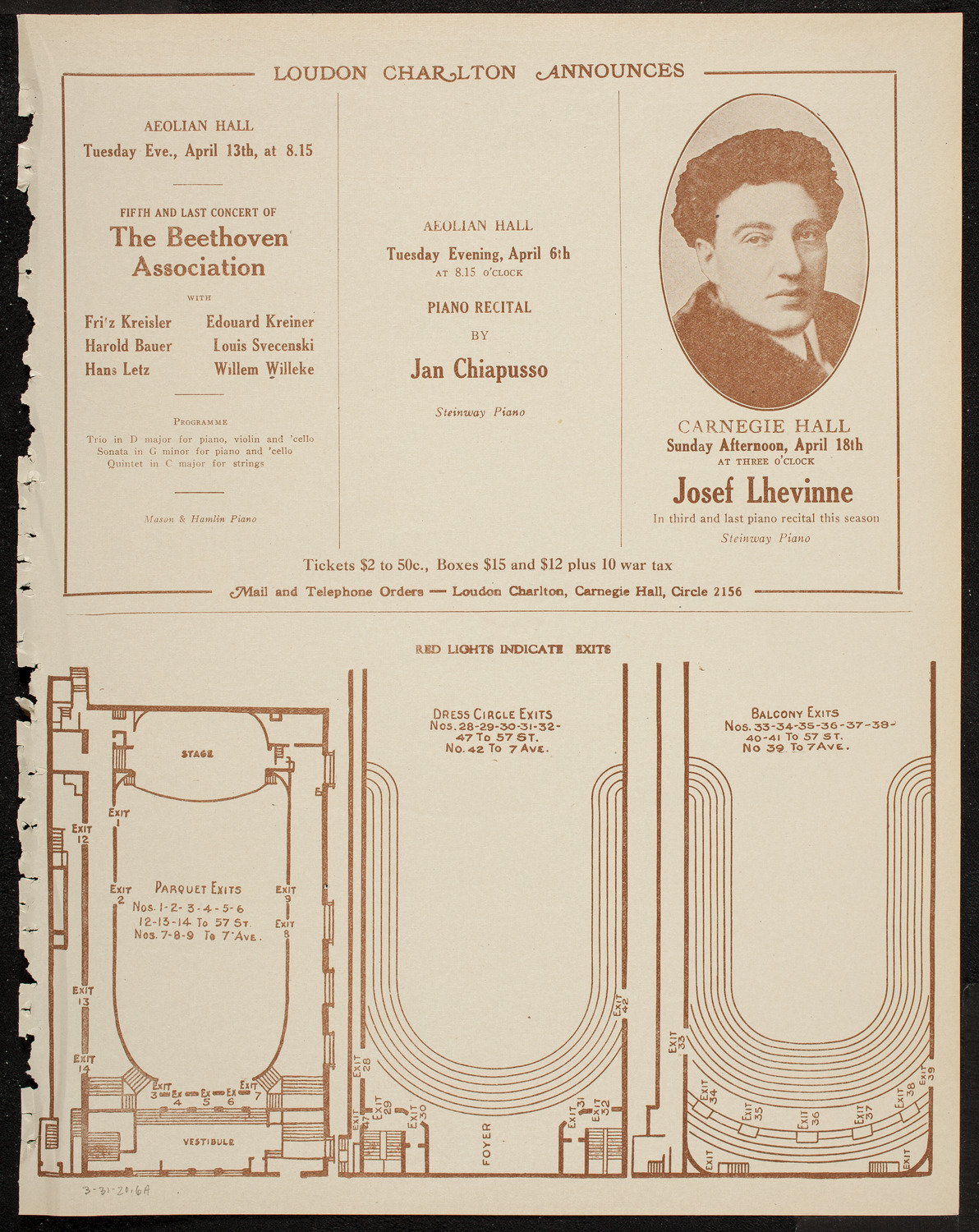 New Symphony Orchestra, March 31, 1920, program page 11