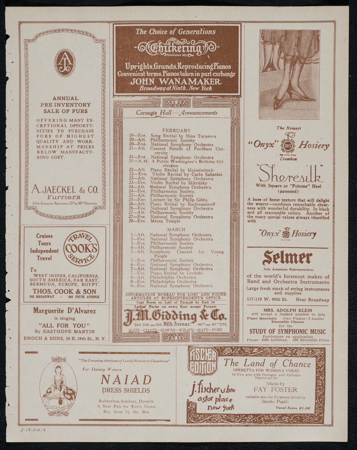 Symphony Concert for Young People, February 19, 1921, program page 3