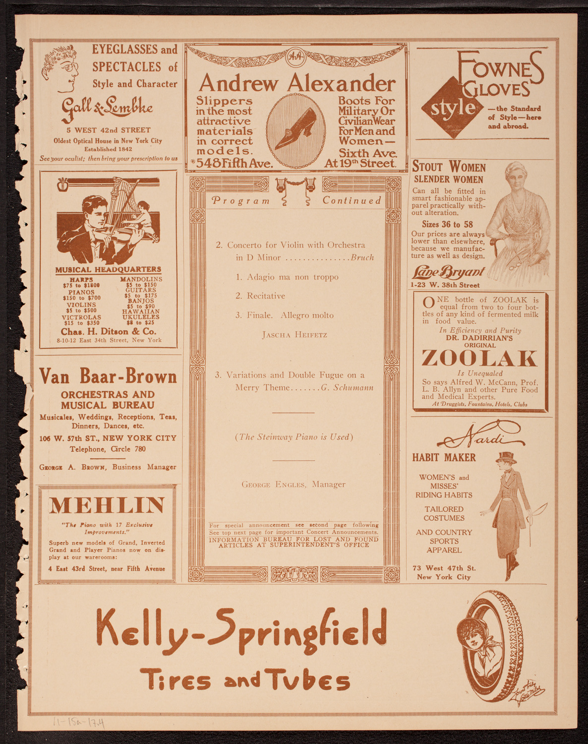 New York Symphony Orchestra, November 15, 1917, program page 7
