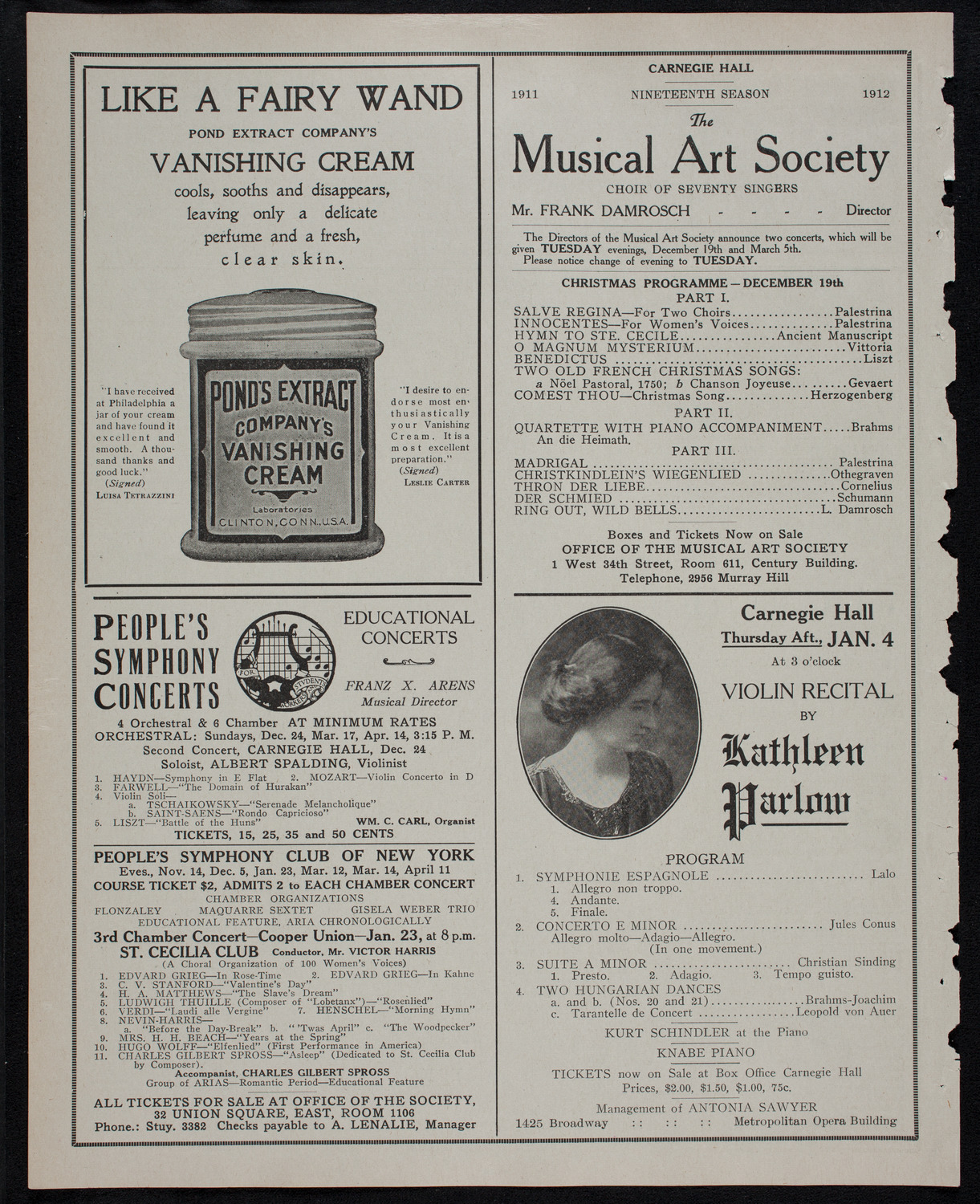 Theodore Thomas Orchestra, December 13, 1911, program page 8