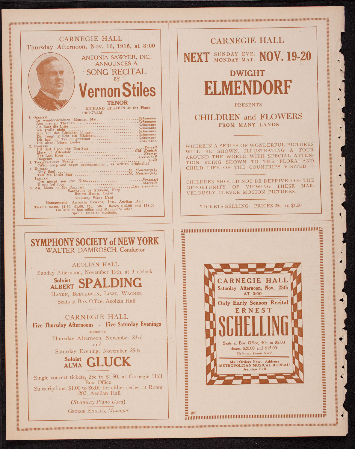 Elmendorf Lecture: Spain, November 12, 1916, program page 8