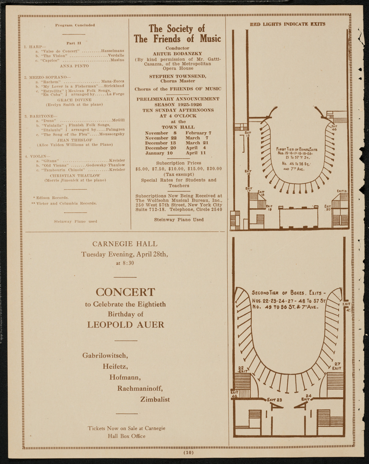 Benefit: St. Andrews One Cent Coffee Stands Society, April 23, 1925, program page 10