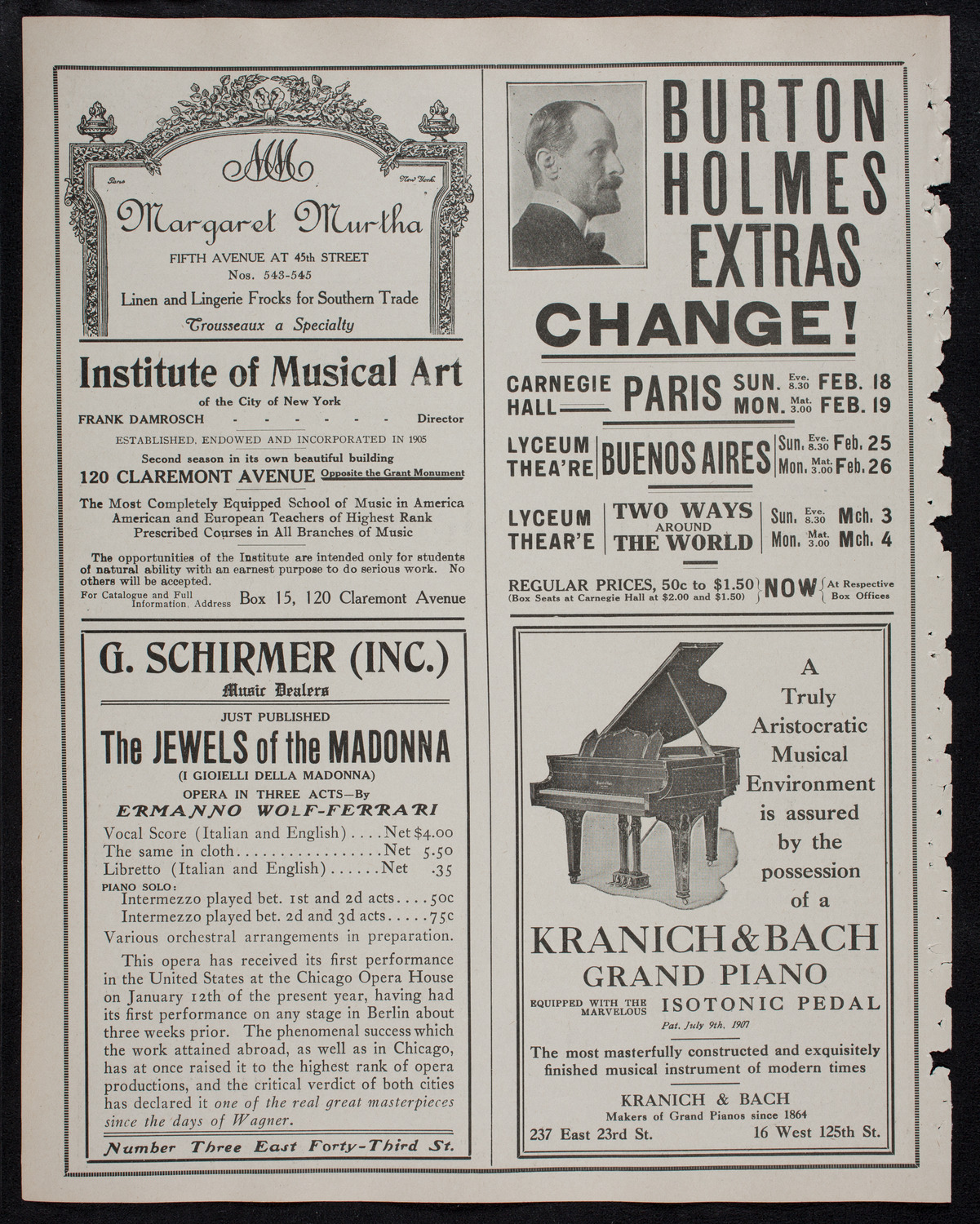 Leo Slezak, Tenor, February 3, 1912, program page 6