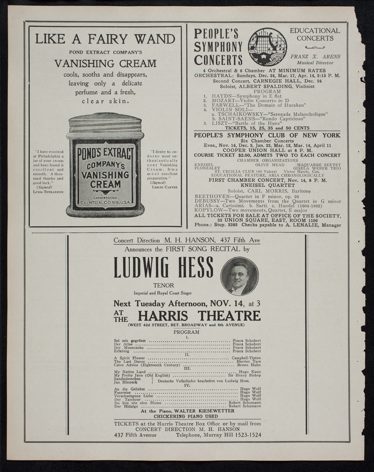 Elmendorf Lecture: The Riviera, November 13, 1911, program page 8