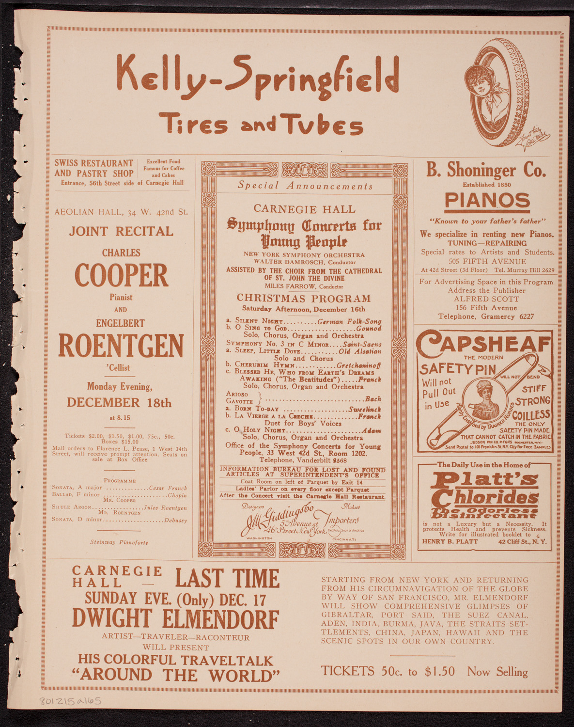 New York Philharmonic, December 15, 1916, program page 9