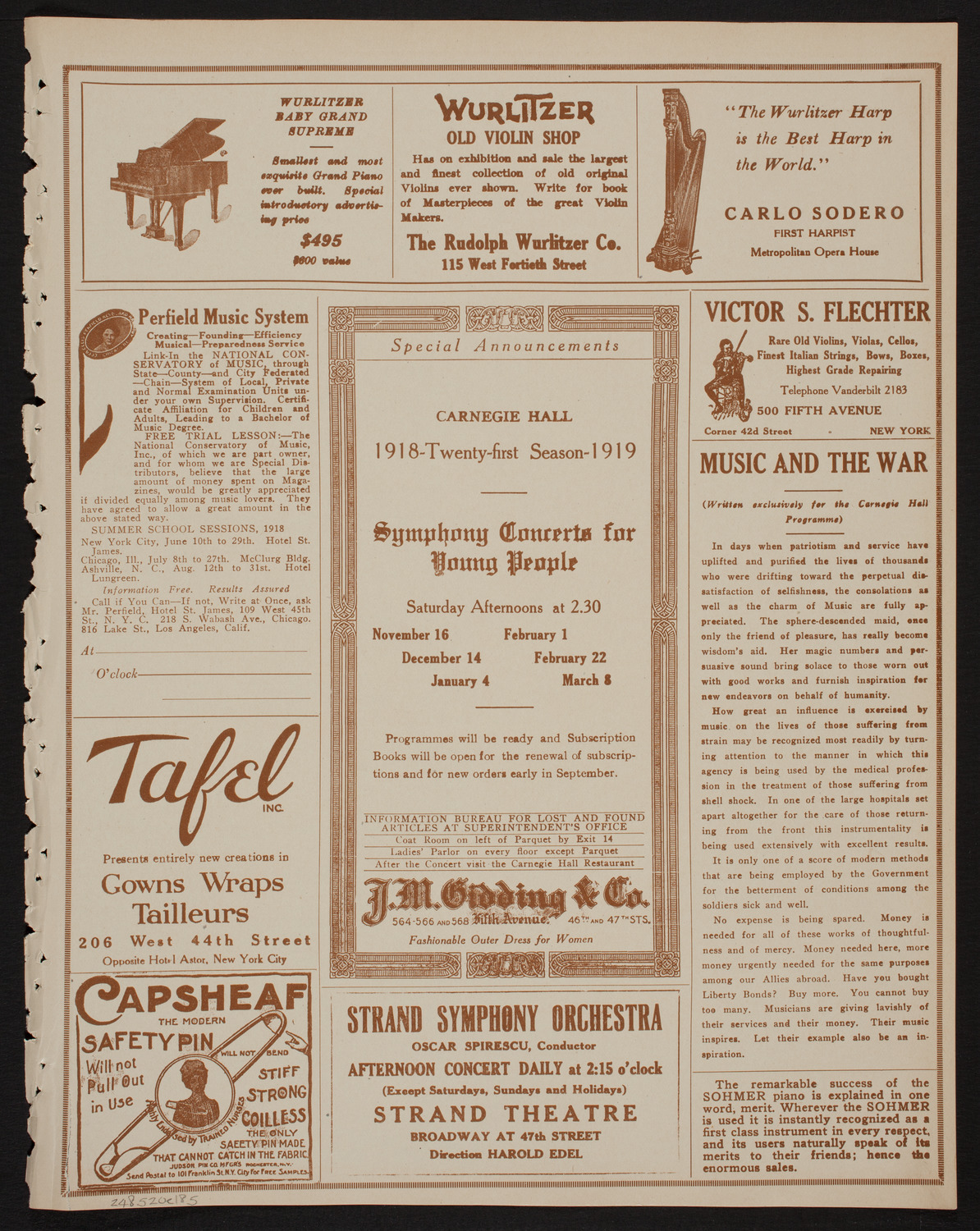 St. Mark's Methodist Episcopal Choir, May 20, 1918, program page 9
