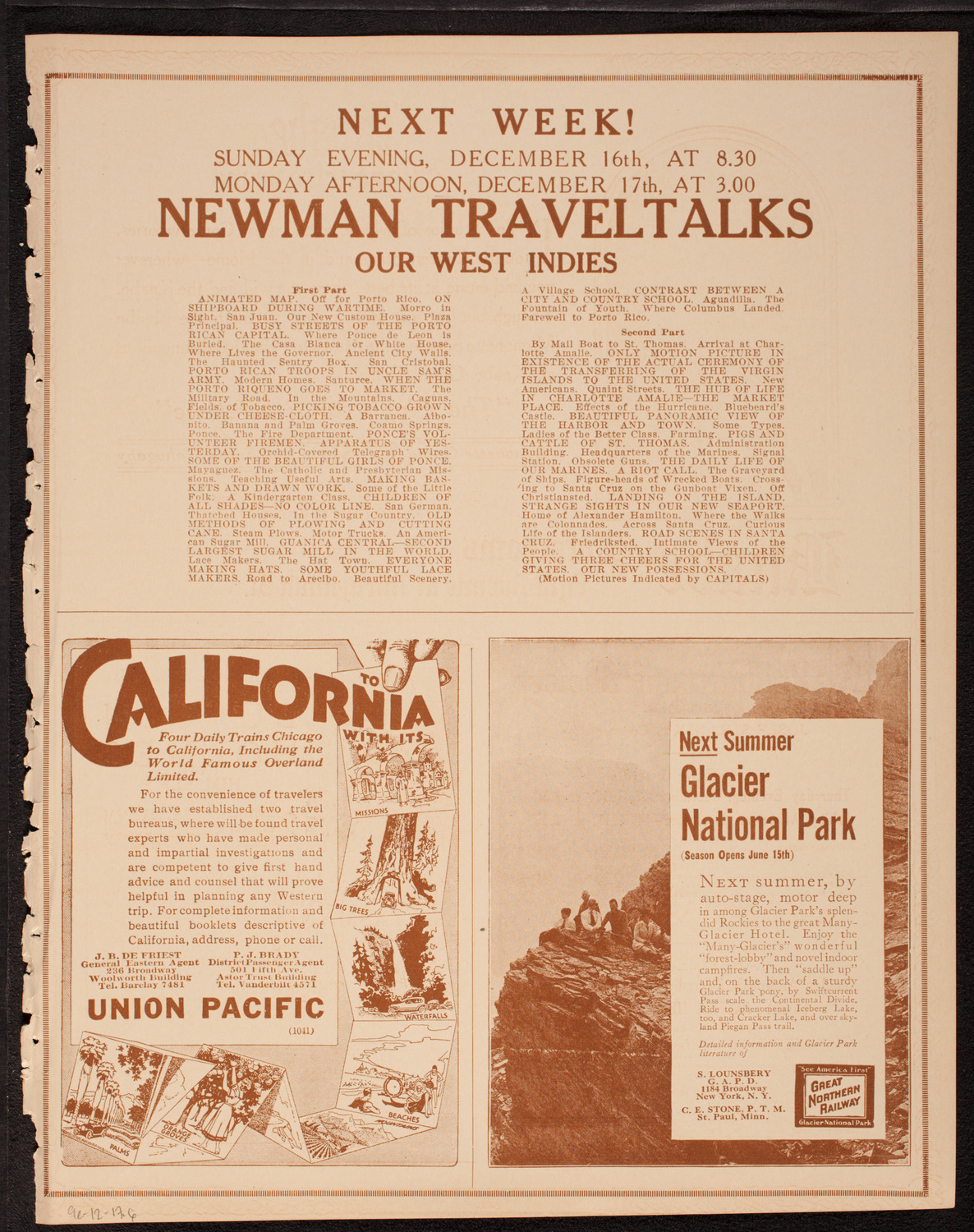 Newman Traveltalks: Our Hawaii, December 9, 1917, program page 11