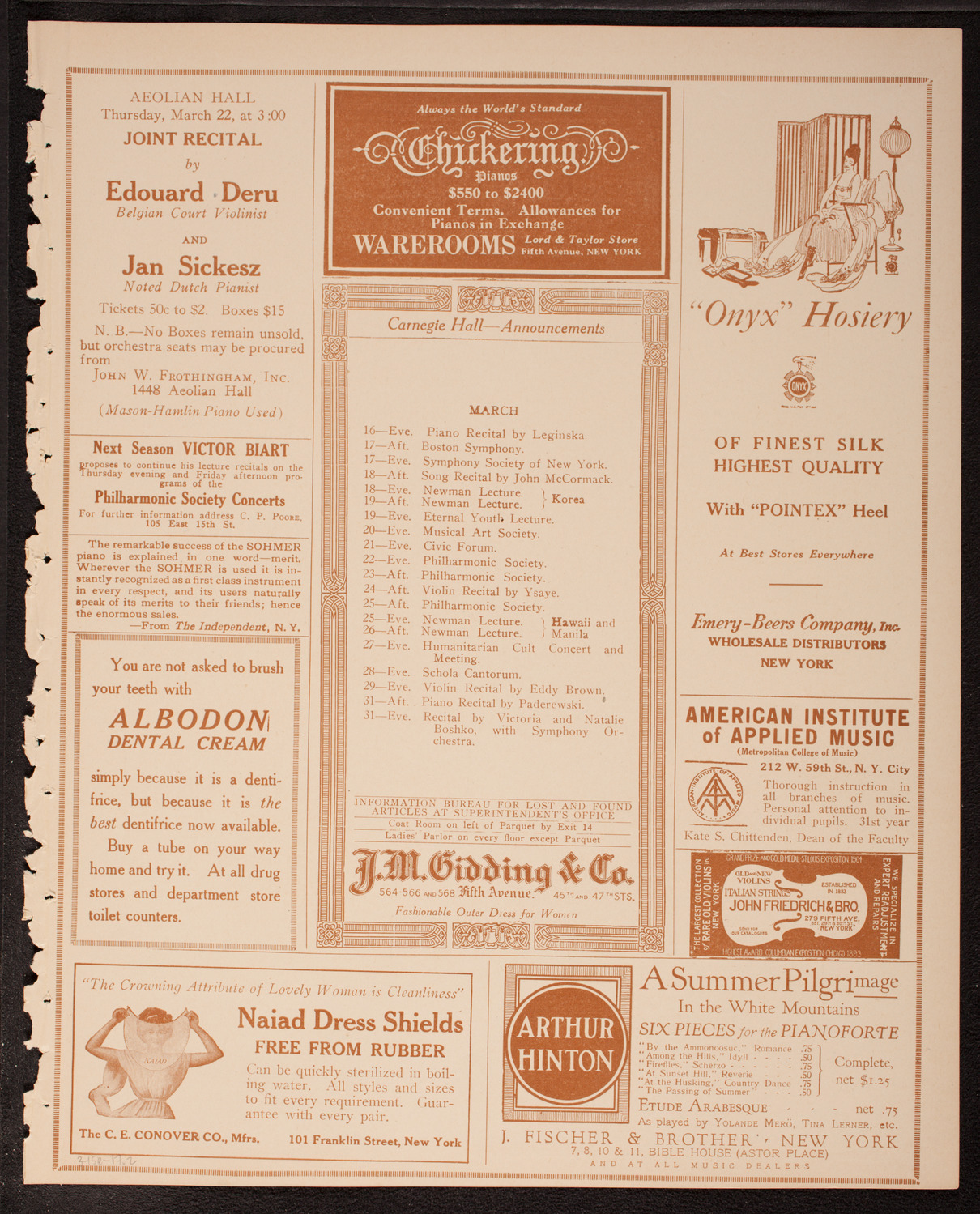 Boston Symphony Orchestra, March 15, 1917, program page 3