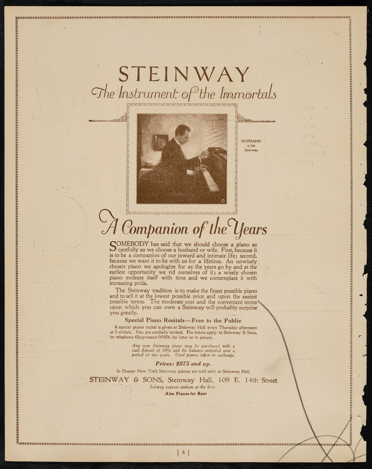 New York Philharmonic, February 9, 1922, program page 4