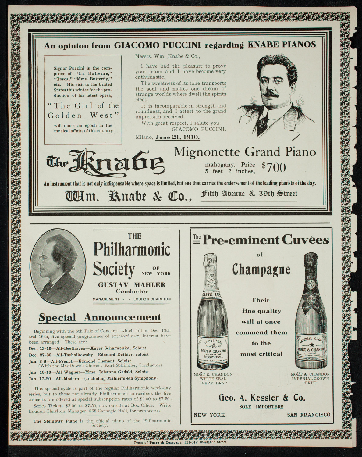 Marcella Sembrich, Soprano, December 6, 1910, program page 12
