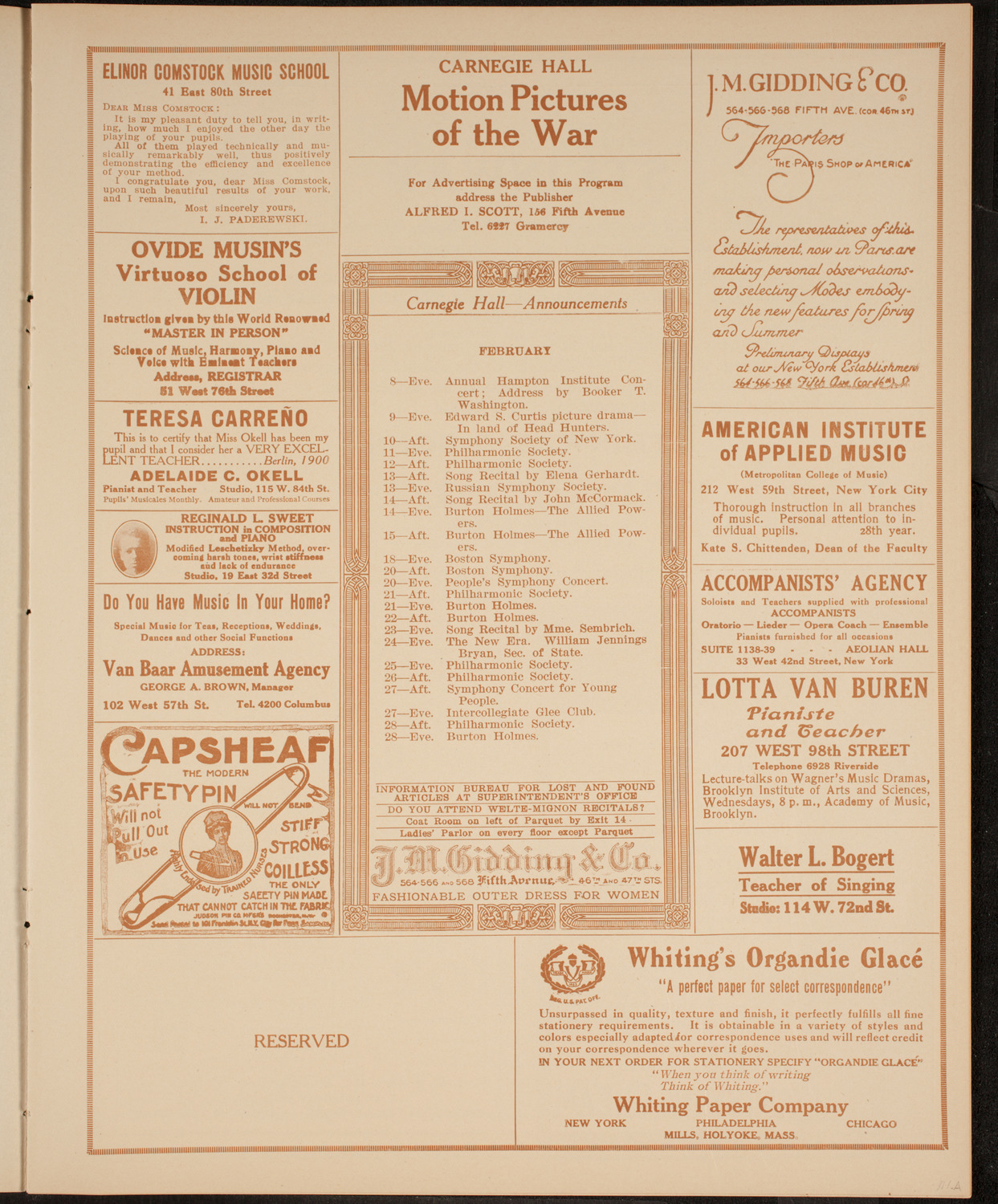 Burton Holmes Travelogue: Germany and Austria, February 8, 1915, program page 3
