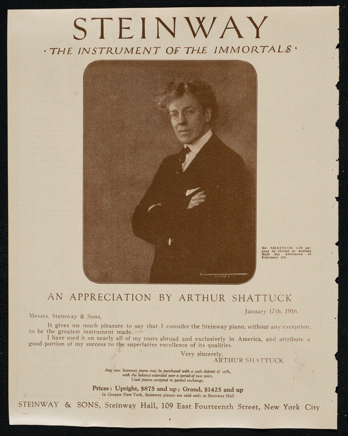 Miron Poliakin, Sara Sokolsky-Freid, and Adele Bliss, February 2, 1924, program page 4
