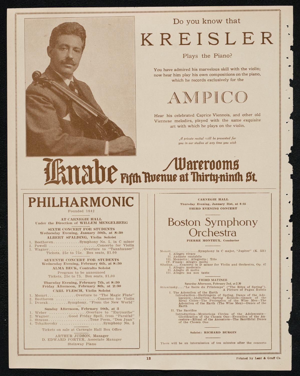 New York Philharmonic Students' Concert, January 30, 1924, program page 10