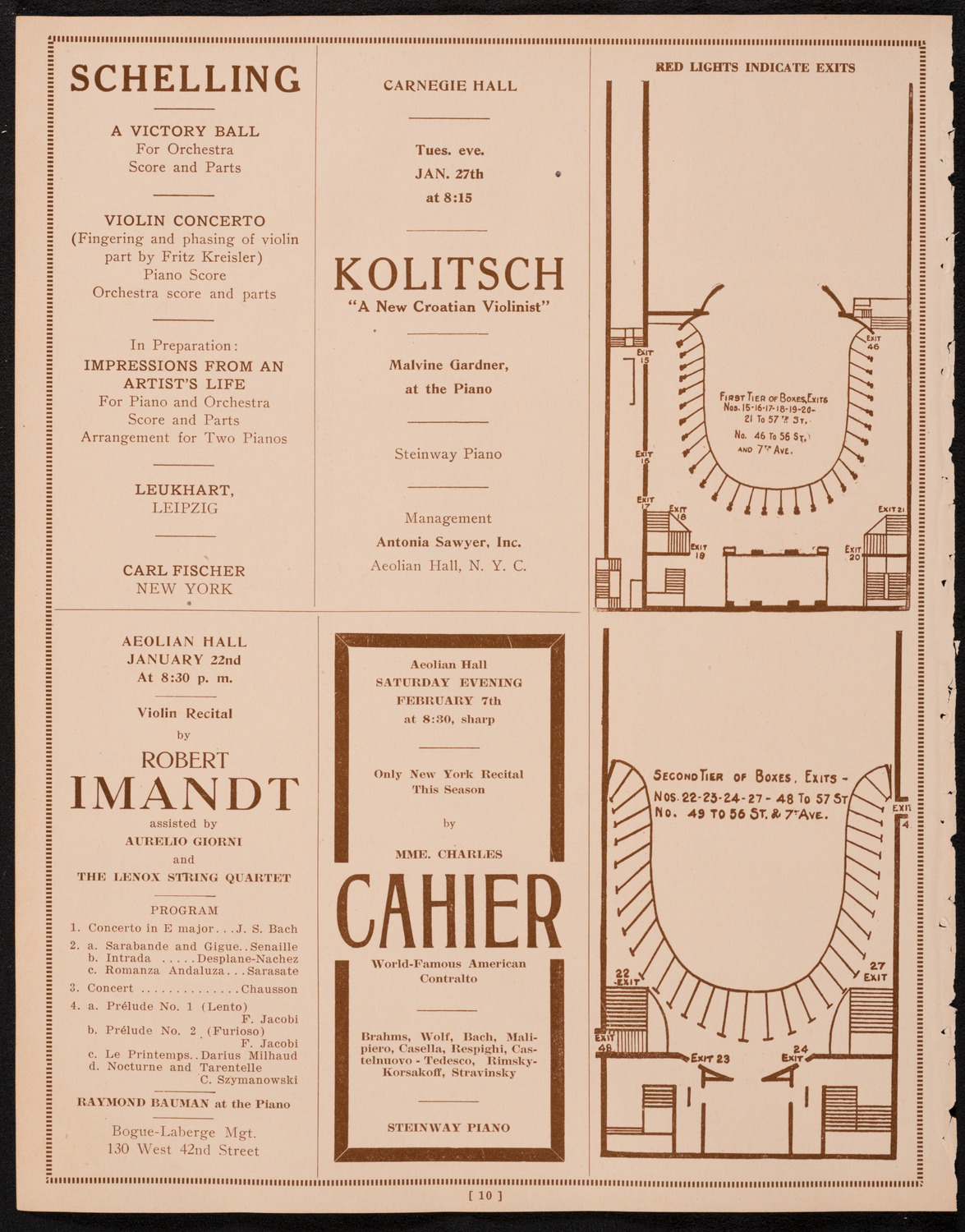 New York Philharmonic, January 15, 1925, program page 10