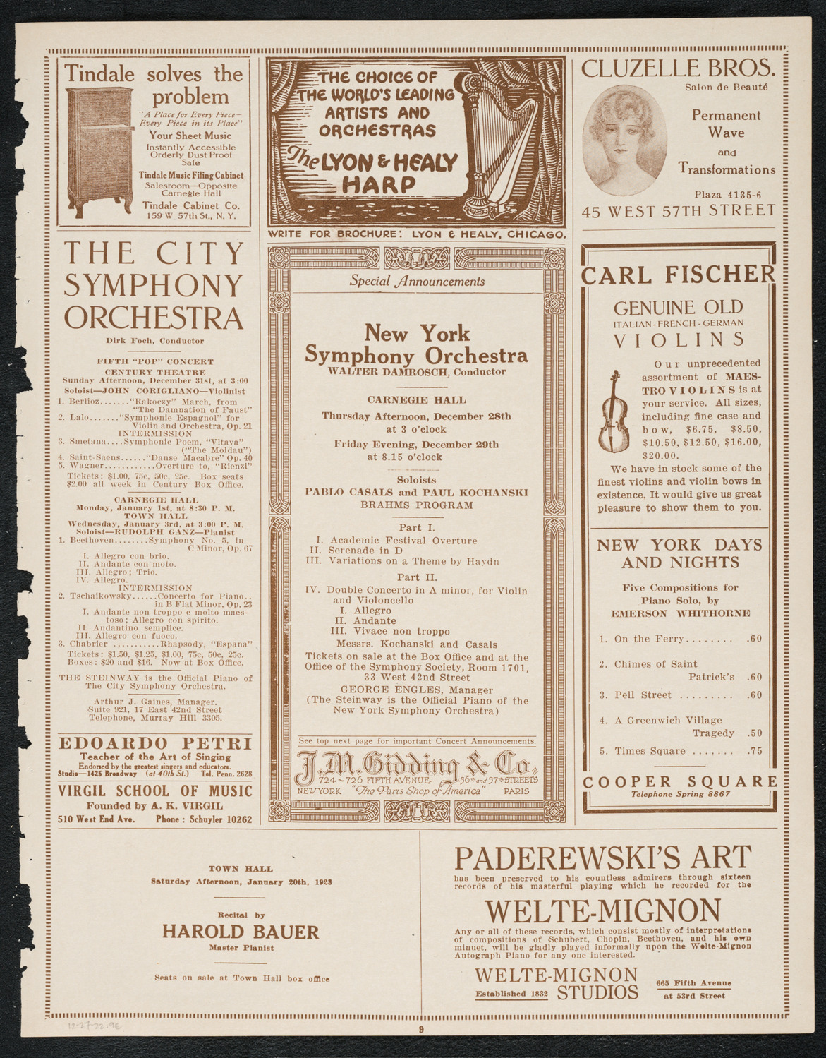 Oratorio Society of New York, December 27, 1922, program page 9